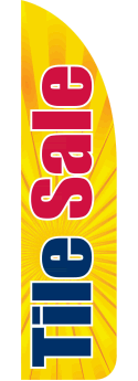 Feather Flag Banner for Sidewalk - Tile Sale Burst Design | Outdoor Advertising & Store Promotion | Perfect for Retail Sales, Grand Openings & Events