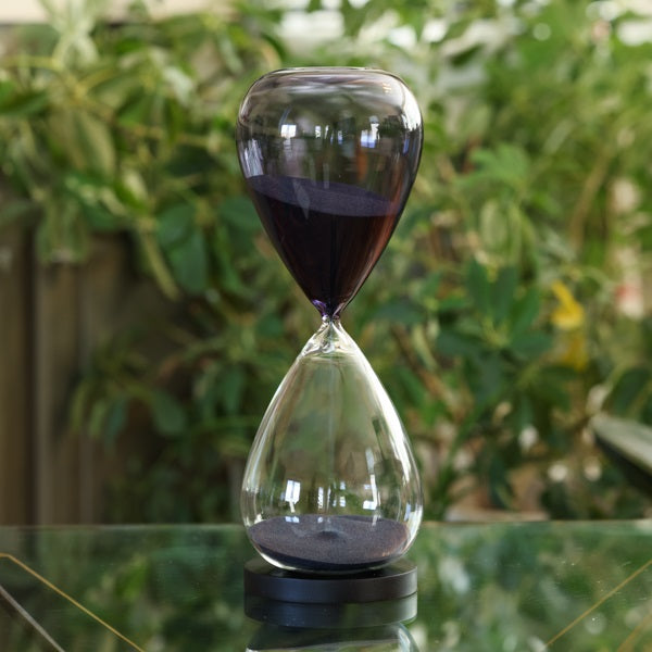90 Minute Hand Blown Bicolor Sand Timer - Purple or Blue - Perfect for Board Games, Meditation & Classroom Activities