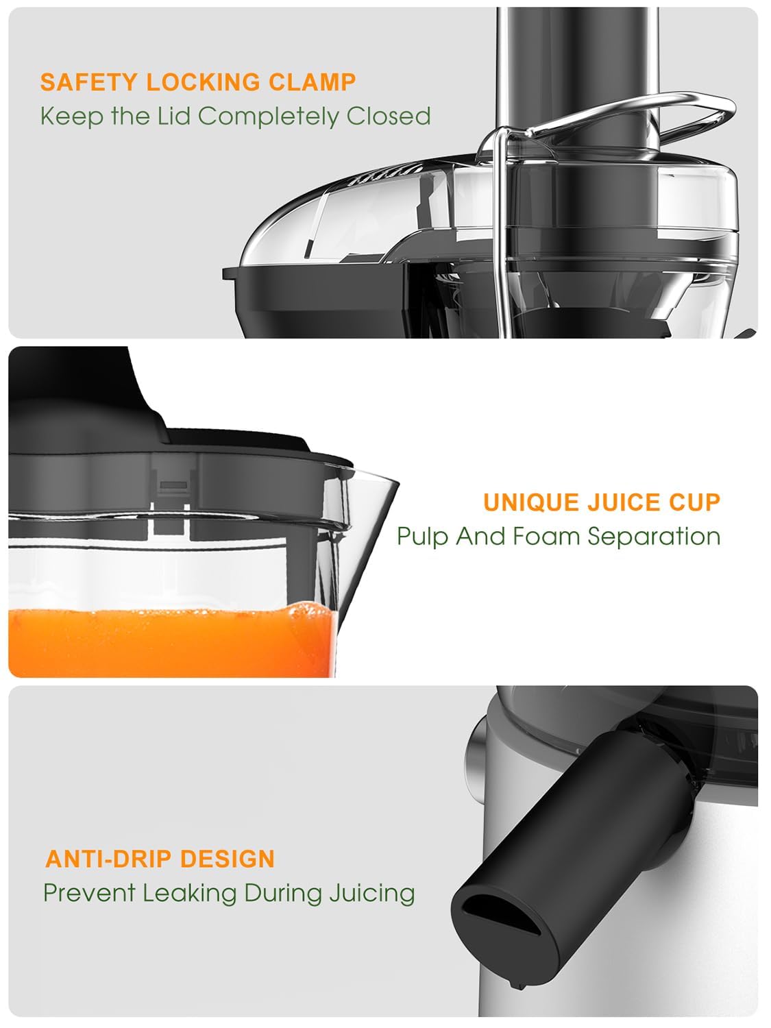 1200W High-Speed Juicer Machine with 3