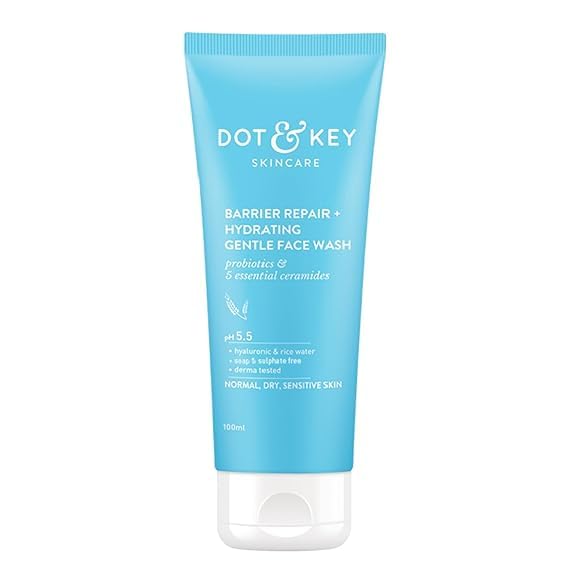 **Barrier Repair & Hydrating Gentle Face Wash with Probiotic & Ceramide | Moisturizing Cleanser for Dry, Normal & Sensitive Skin | 100ml | Daily Skincare Routine for Soothing & Hydration**