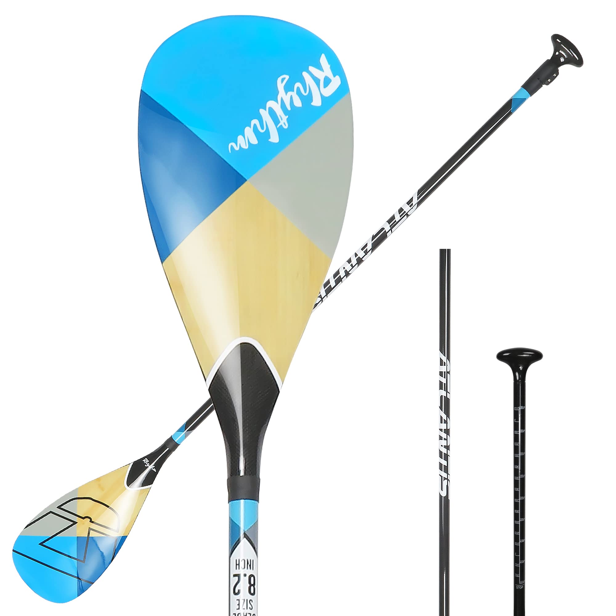 **AQUABONA SUP Paddle - 100% Carbon Fiber Adjustable Stand Up Paddle Board Paddle, Lightweight & Durable Floating Paddle for Kayaking, Surfing & Outdoor Water Sports**