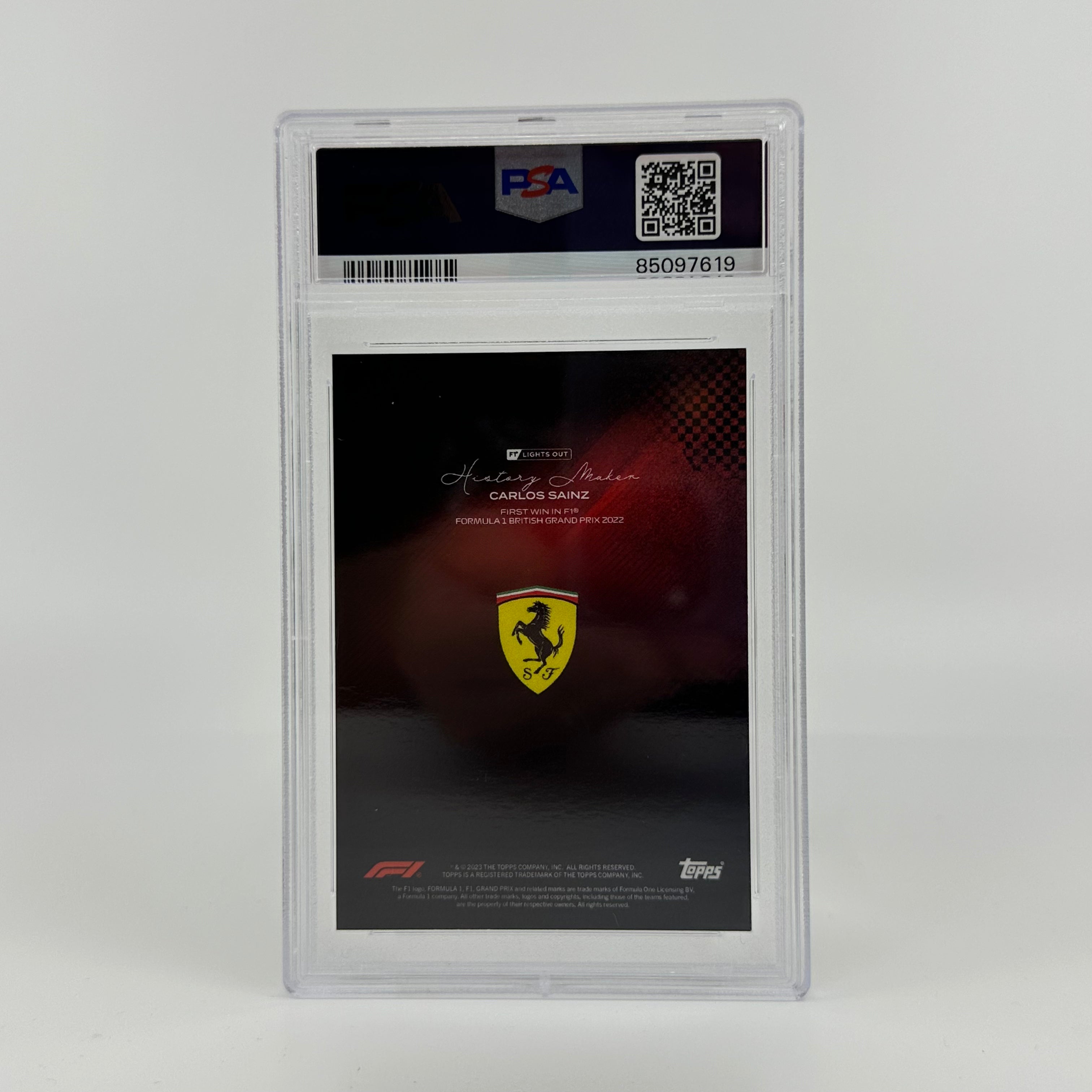 PSA 9 Graded 2004/10 Carlos Sainz History Maker Red F1 Racing Card - Perfect for F1 Collectors, Sports Memorabilia Displays & Investment Collections