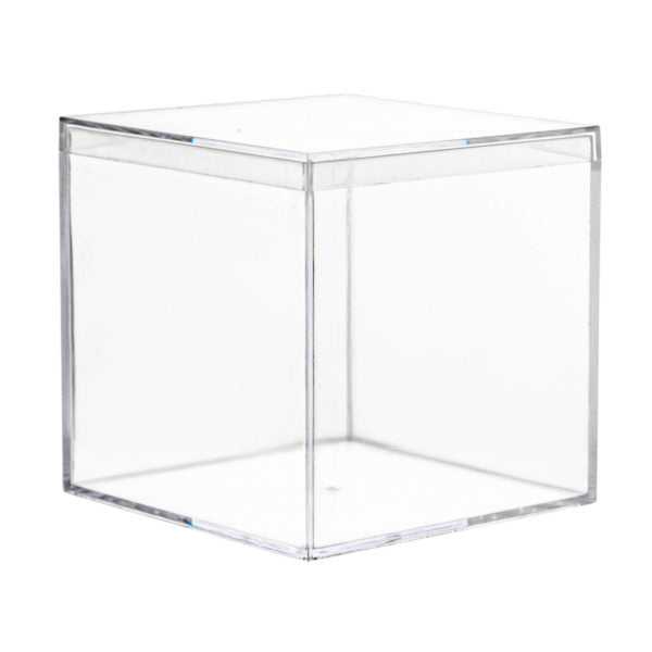 3 Inch Clear Square Plastic Storage Boxes with Lid - 4 Pack for Organizing Jewelry, Crafts, and Small Items