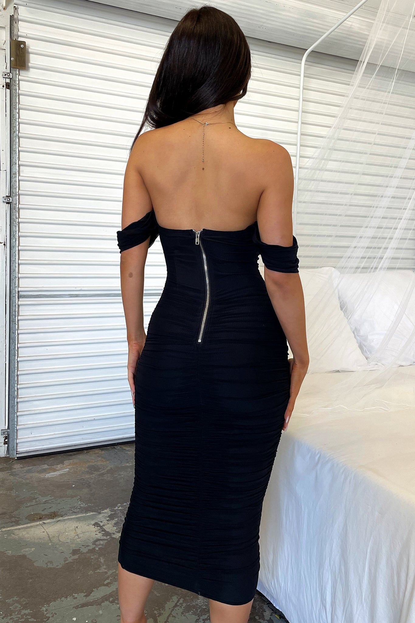 Lucinda Midi Dress - Elegant Black Flowy Dress for Women | Perfect for Casual Outings, Date Nights & Summer Parties