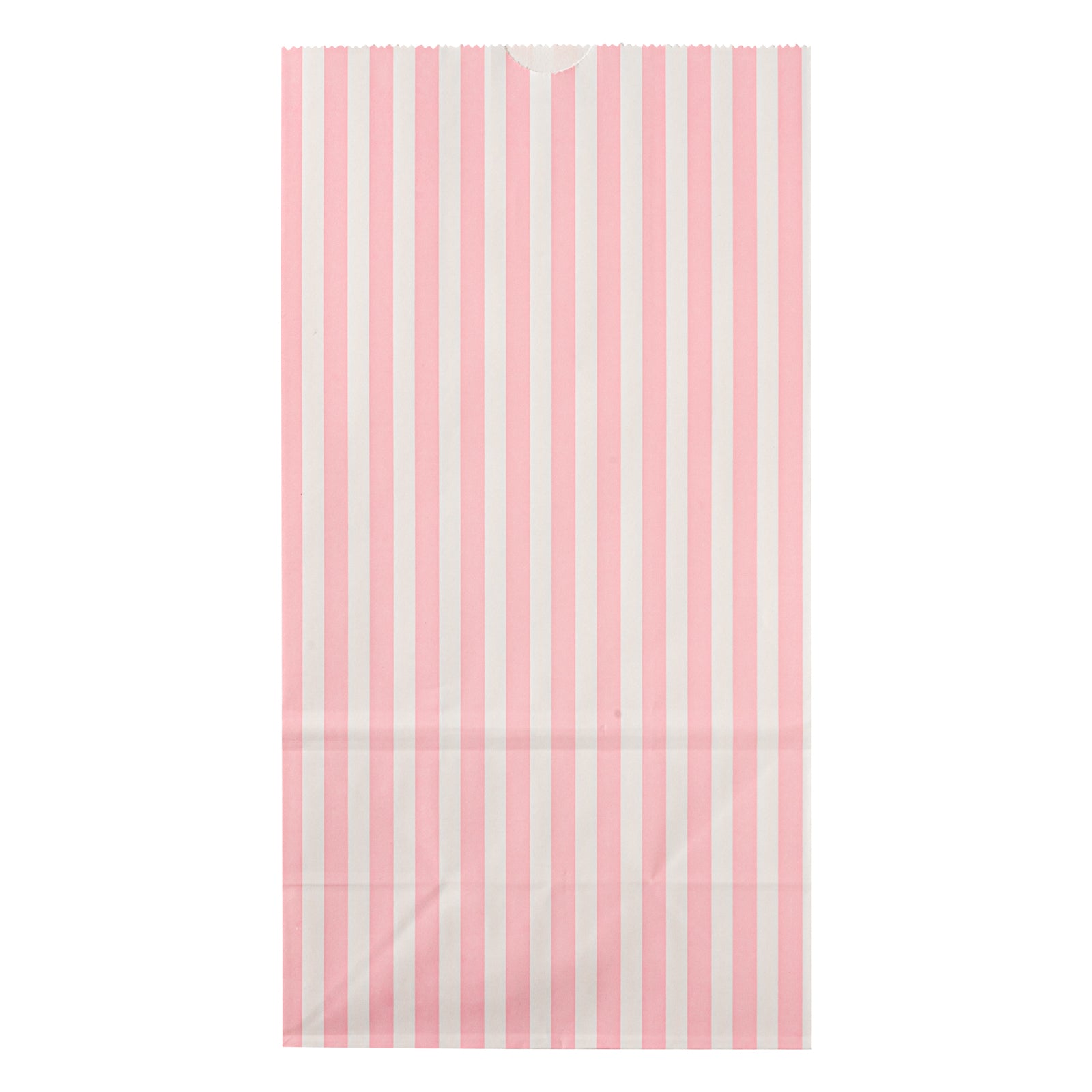 Pink and White Striped Paper Bags - 6 lbs Capacity, 6 x 3.5 x 10.75 Inches - Pack of 100 - Perfect for Party Favors, Gift Packaging, and Retail Shopping Bags