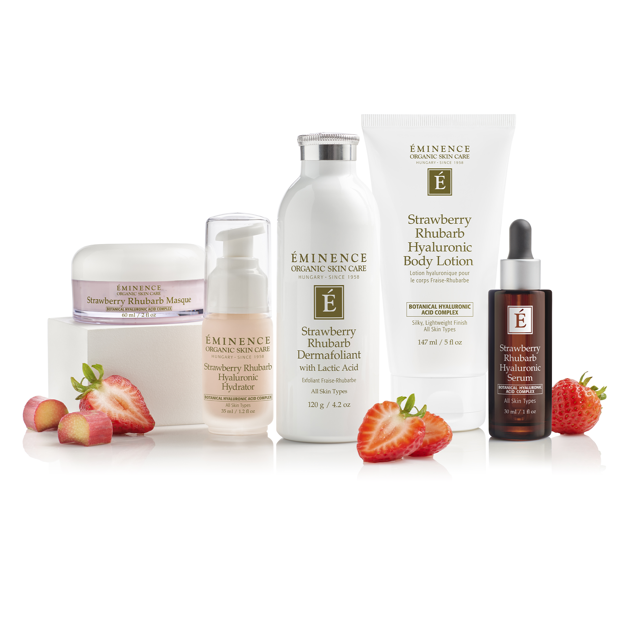 Eminence Organics Strawberry Rhubarb Hyaluronic Acid Face Mask - Hydrating & Brightening Facial Treatment for Dry & Dull Skin | Spa Day & Self-Care Essential