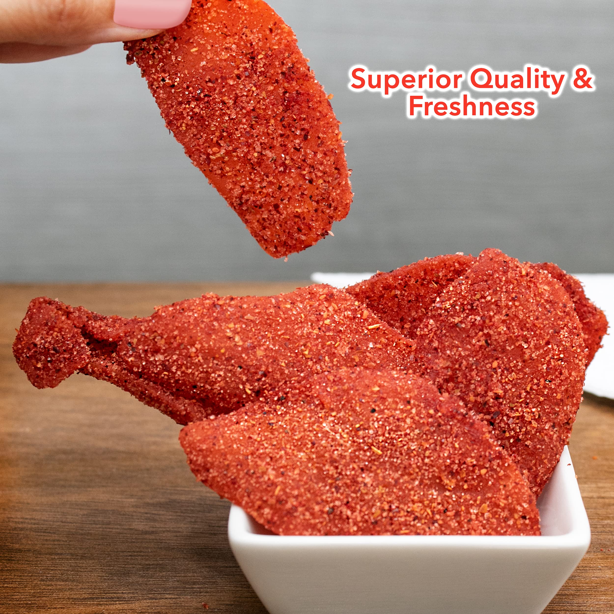 Spicy Dehydrated Mango Slices with Chili (8.8 oz) - Natural Dried Fruit Snack - Sweet & Hot Flavor - Perfect for On-the-Go, Hiking, Office Snacks & Healthy Treats