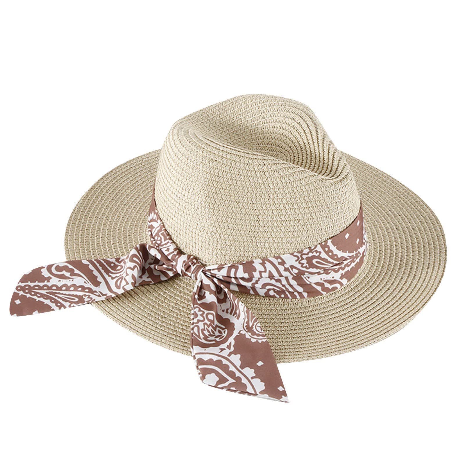 Women's Wide Brim Straw Beach Hat - Retro Foldable Floppy Sun Hat for Summer - Perfect for Beach Vacations, Pool Parties, and Outdoor Adventures