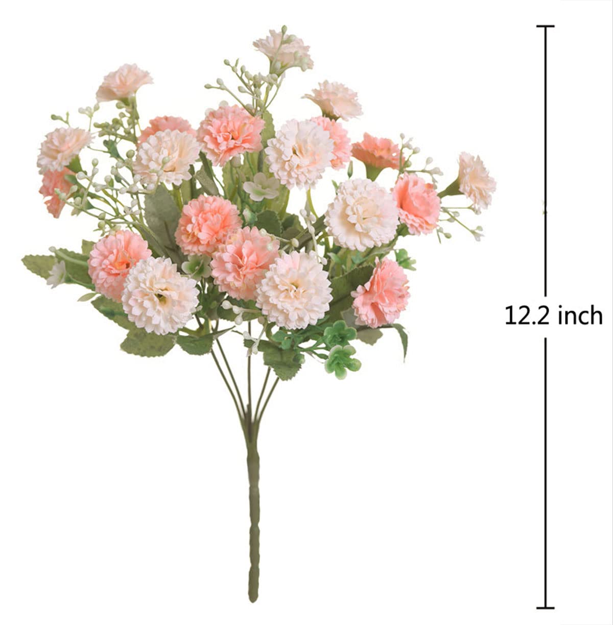 TBUY 2pcs Artificial Silk Carnation Flowers with Stems - Realistic Fake Roses for Wedding Bouquets, Home Decor, and Outdoor Garden Arrangements