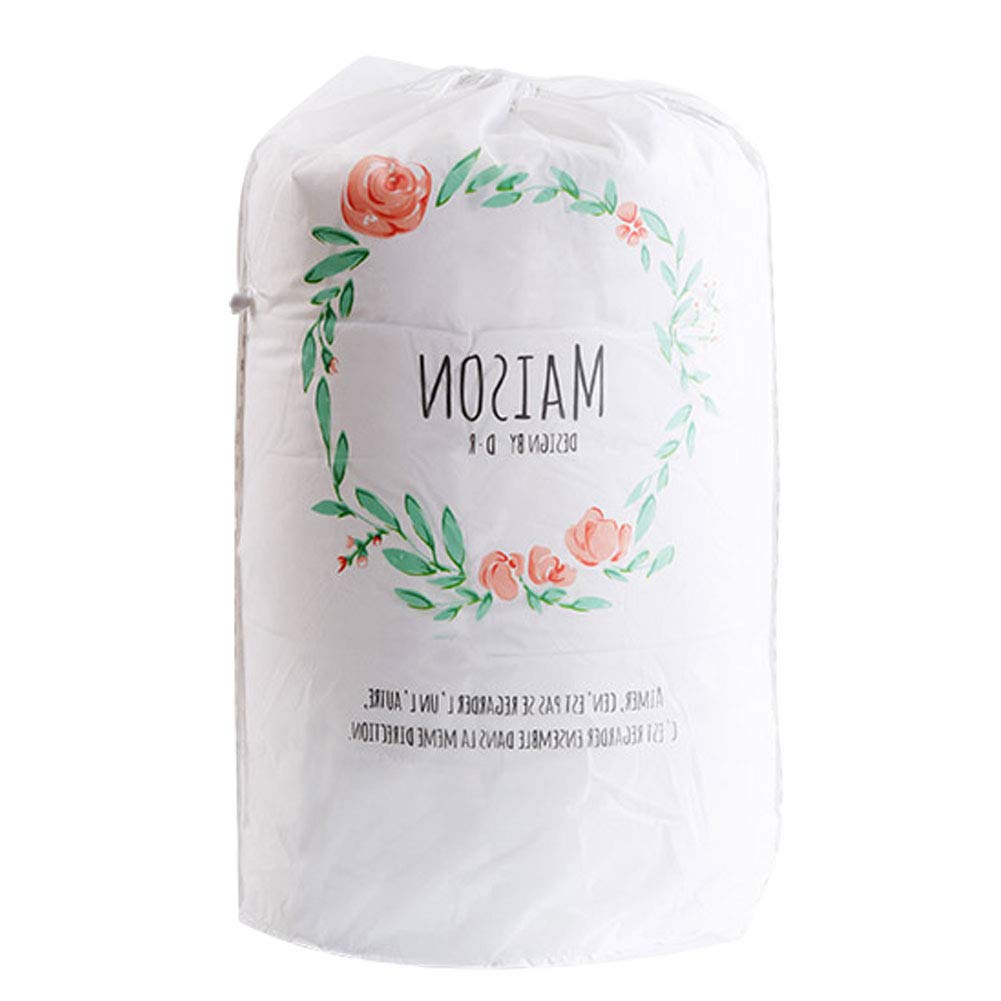 PEVA Drawstring Quilt Storage Bag - Durable Organizer for Quilts, Overcoats & Blankets with Floral Design | Perfect for Home, Travel & Seasonal Storage