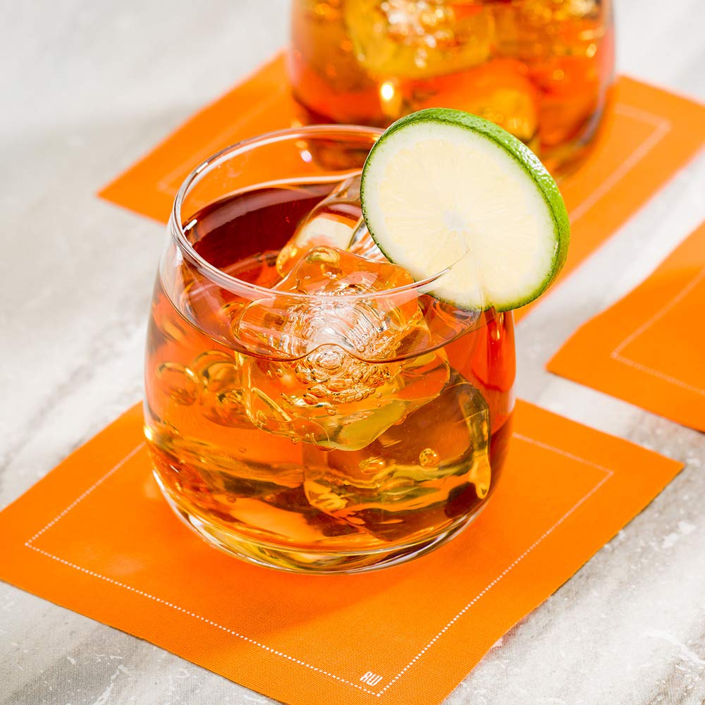 Premium 4.5x4.5 Inch Disposable Cocktail Napkins - 500 Count Soft & Absorbent Cotton Beverage Napkins | Eco-Friendly Orange Square Napkins for Weddings, Birthdays & Party Events | Perfect for Bars, Restaurants & Home Entertaining
