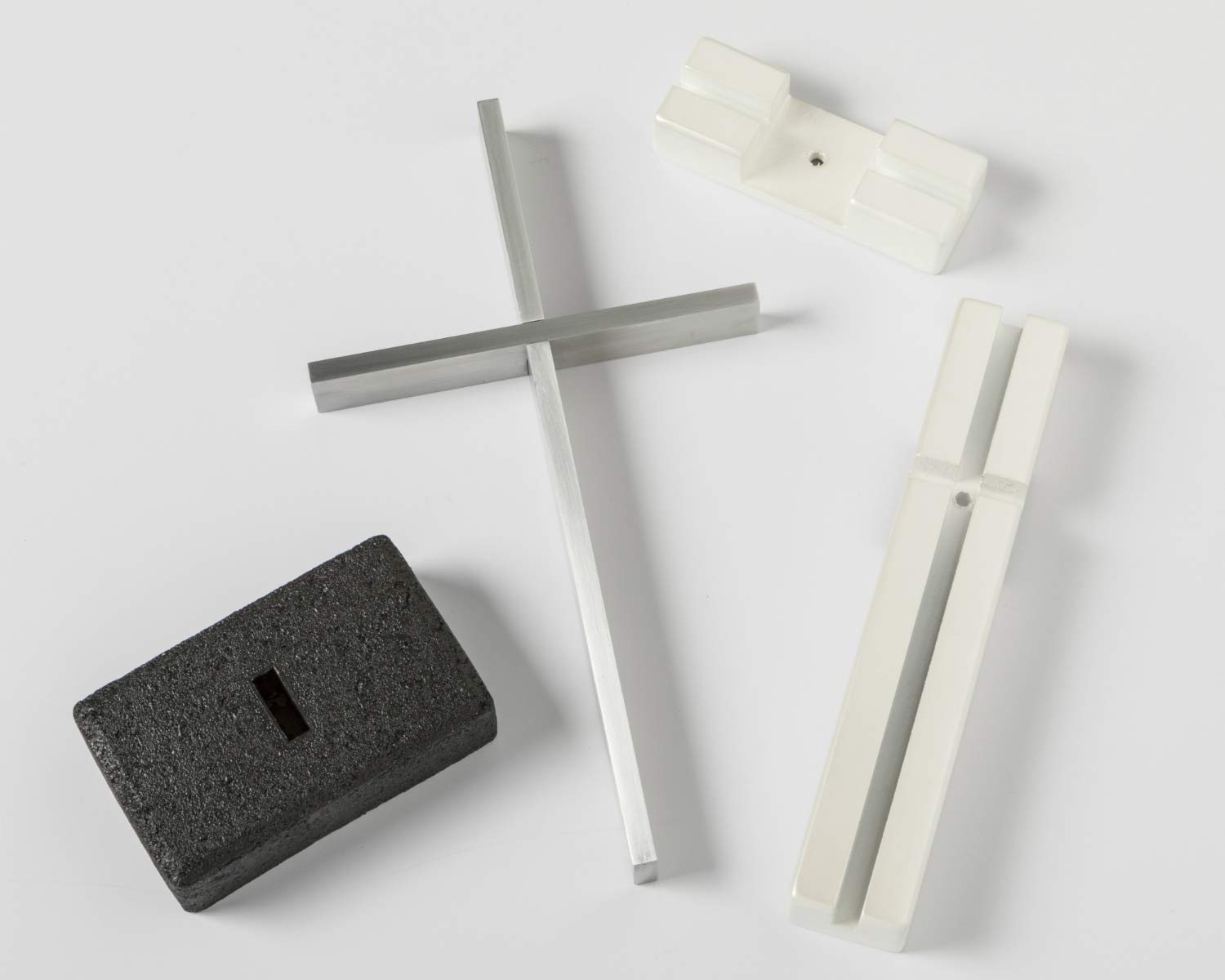 The Unity Cross® Pearl White & Brushed Aluminum - Elegant Alternative to Unity Candle & Unity Sand Ceremony for Weddings, Anniversaries & Special Occasions