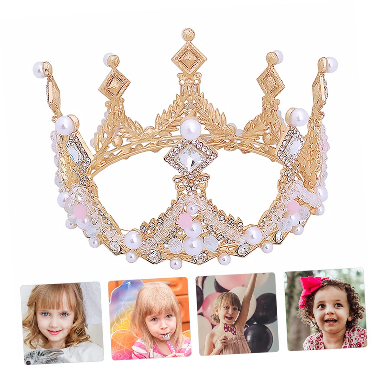 2 Pcs Elegant Baroque Bridal Tiaras for Women & Girls - Crystal Rhinestone Princess Crown Headbands for Birthday Parties, Weddings, Pageants and Special Occasions - Alloy Round Headdress with Sparkling Stones for Kids & Adults