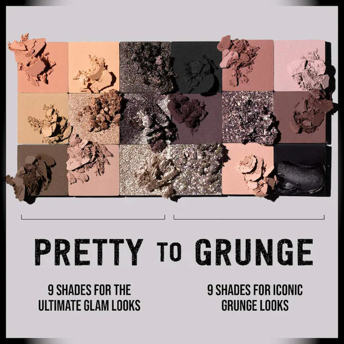 Huda Beauty Pretty Grunge Limited Edition Eyeshadow Palette - Smoky & Glam Makeup for Party, Date Night & Special Occasions