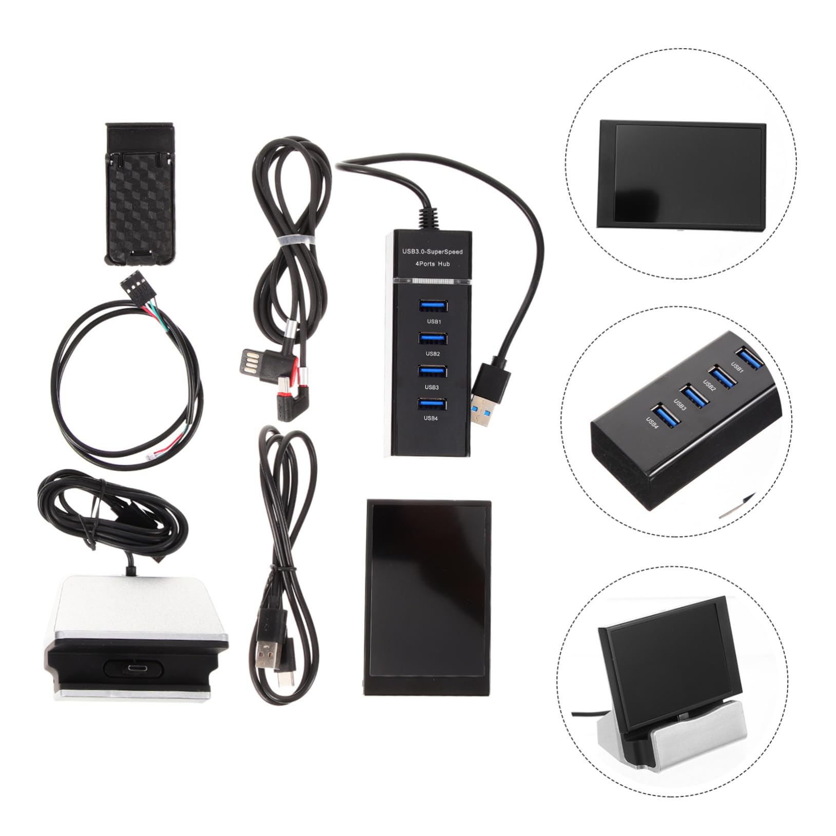 OSALADI 4 Pack USB Mini Secondary Computer Monitor - CPU & GPU Data Display Screen for PC Case - Perfect for Gaming, Streaming & PC Performance Monitoring