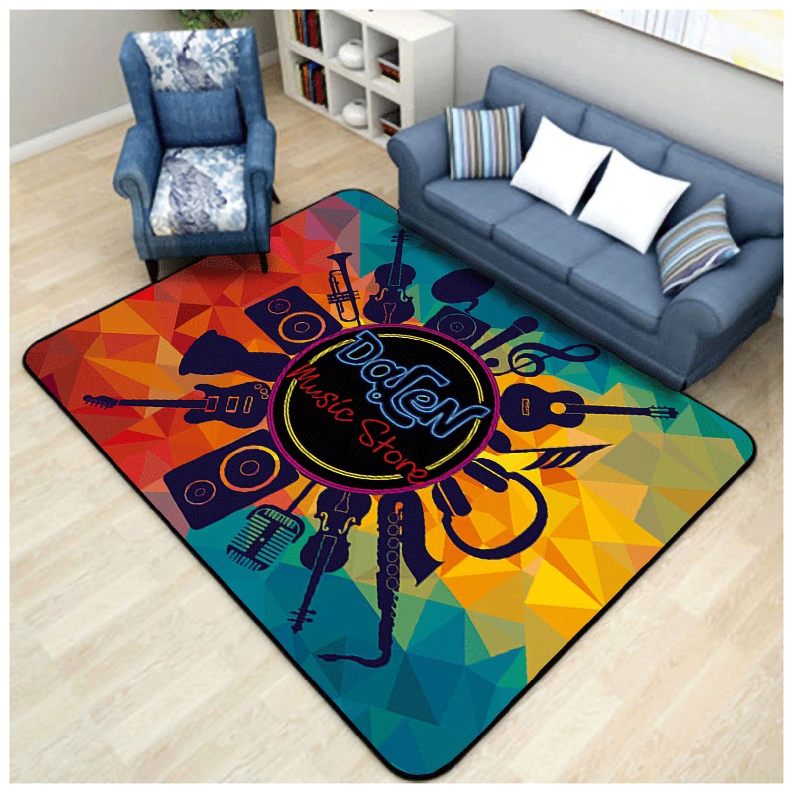 FRIKE Non-Slip Drum Carpet Mat for Bass, Snare & Electronic Drums - 120x160cm Soundproof Rectangle Rug (Color: 004) | Perfect for Jazz, Studio & Home Practice