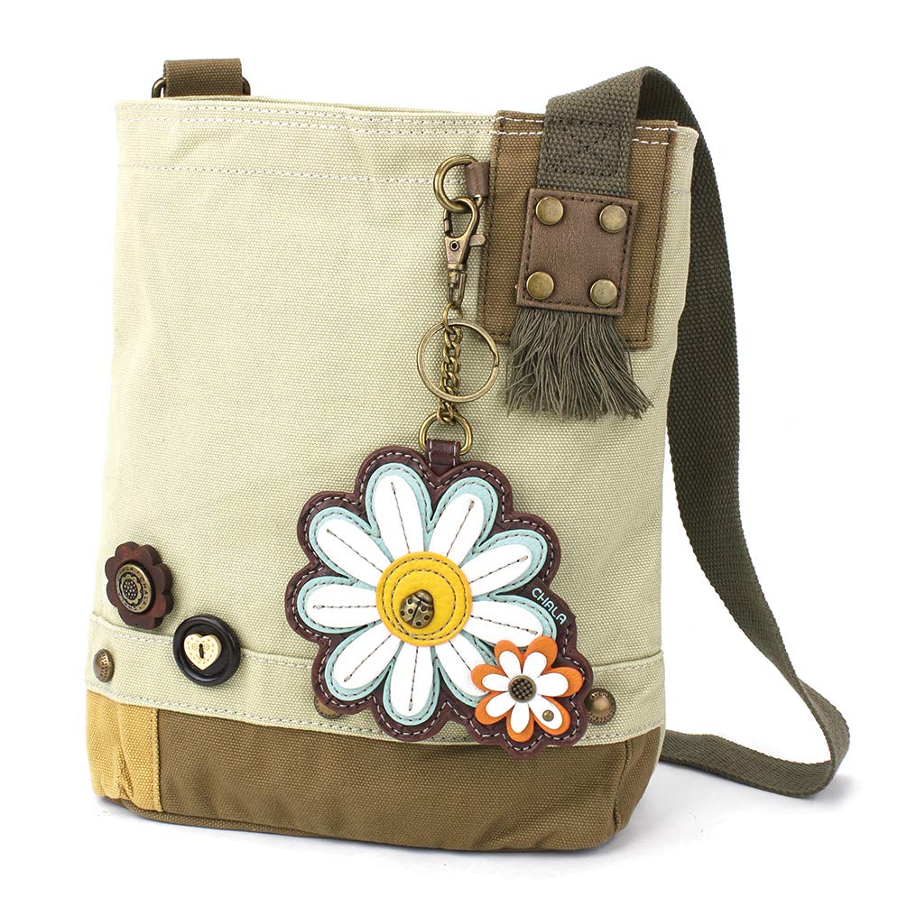 Chala Patch Cross-Body Women's Handbag - Sand Canvas Messenger Purse for Everyday Use, Travel & Work | Stylish & Functional Shoulder Bag