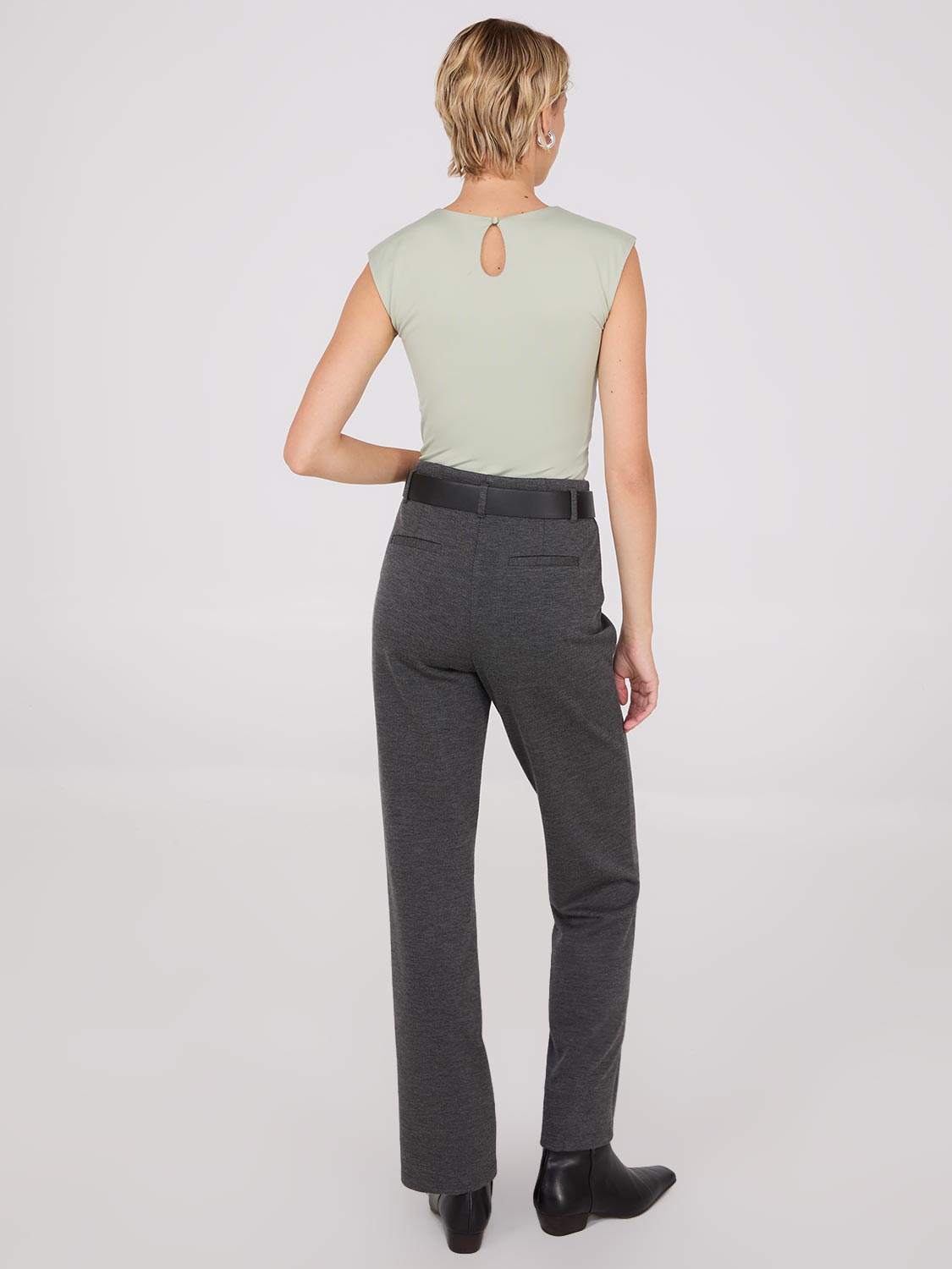 High Rise Straight Leg Pants for Women - Comfortable Office & Casual Wear - Perfect for Work, Travel & Everyday Outfits