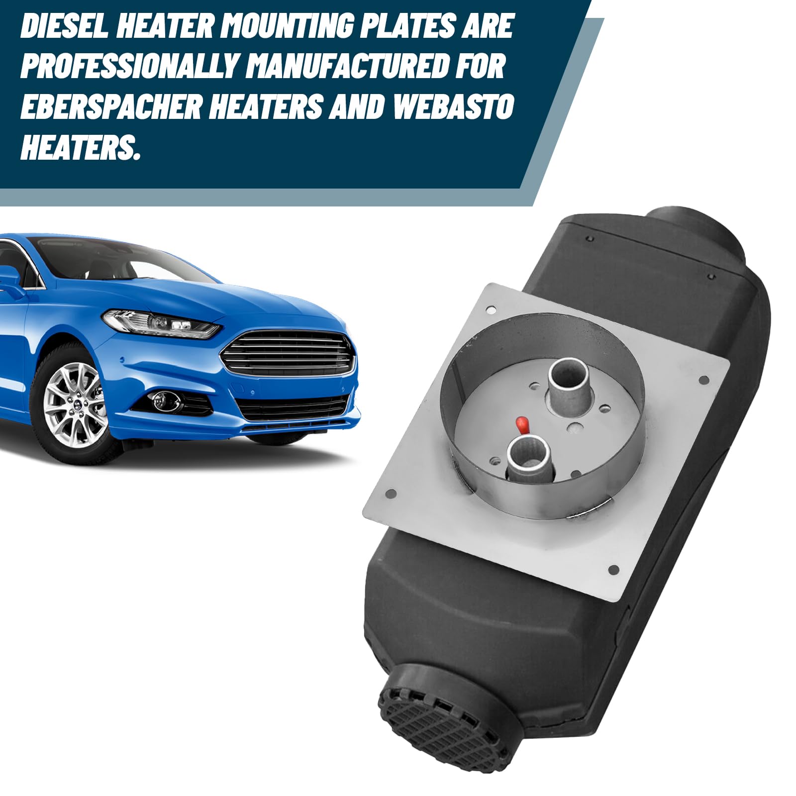 60mm Deep Diesel Heater Mounting Plate - Compatible with Webasto Air Top 2000/2000ST/2000STC & Eberspacher Airtronic D2/D4 - RV Camper Motorhome Floor Base Mount Bracket for Diesel Heater Turret Installation