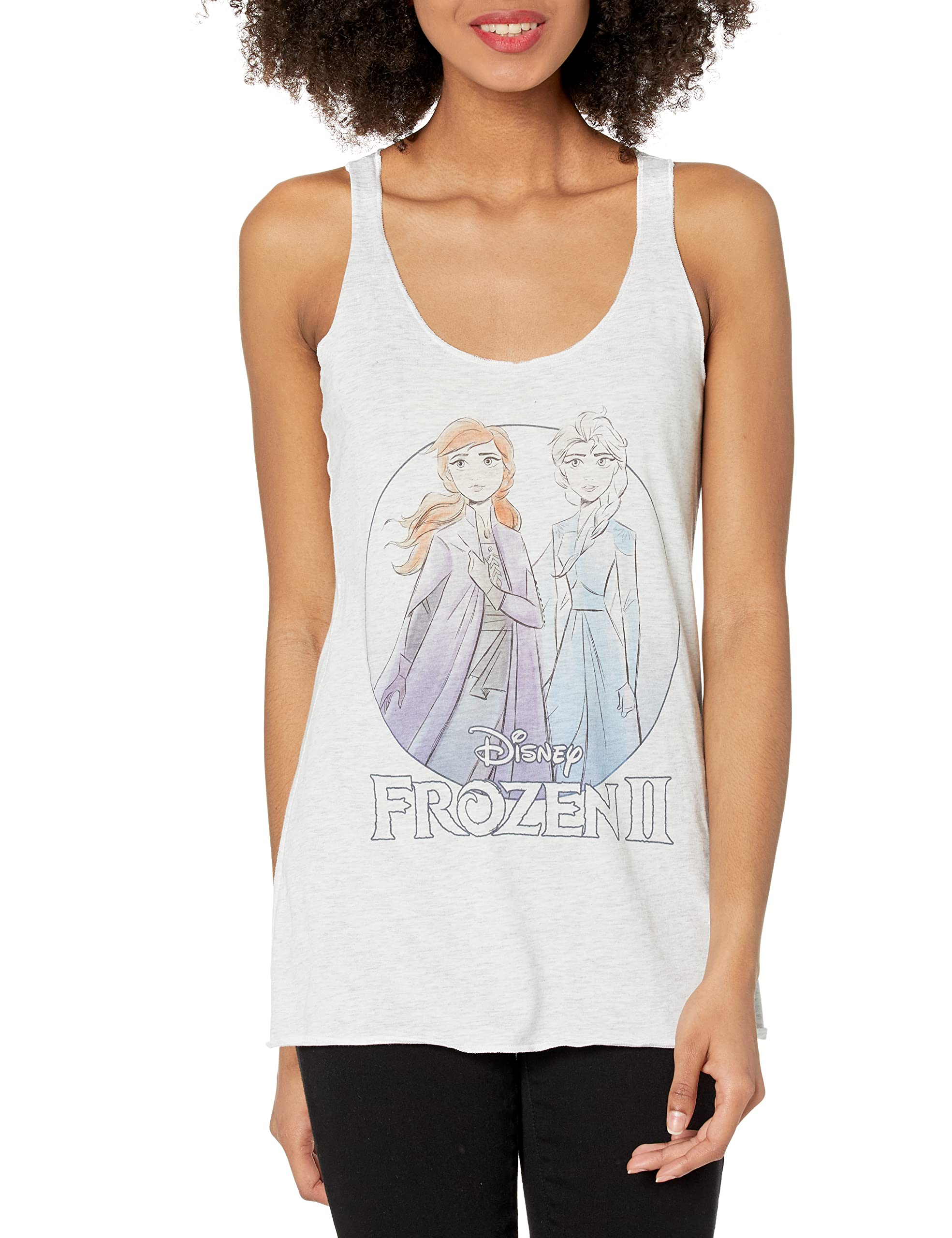 Women's Frozen 2 The Journey Tri-Blend Racerback Tank Top - Soft Layering Tee for Women - Perfect for Workouts, Yoga & Casual Wear