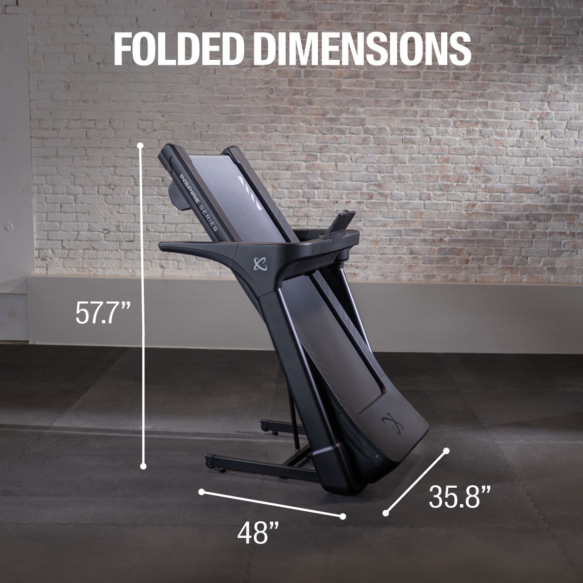 Inspire T4 Folding Treadmill with Tablet Holder - Compact Home Exercise Equipment for Running & Walking - Perfect for Small Spaces & Apartment Workouts