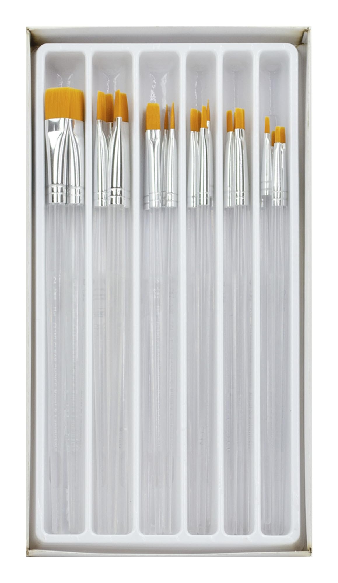 TAKLON Clear Choice Flat Paint Brushes - Set of 24 Professional Artist Brushes for Acrylic, Oil & Watercolor Painting - Perfect for Canvas, Wood & DIY Art Projects