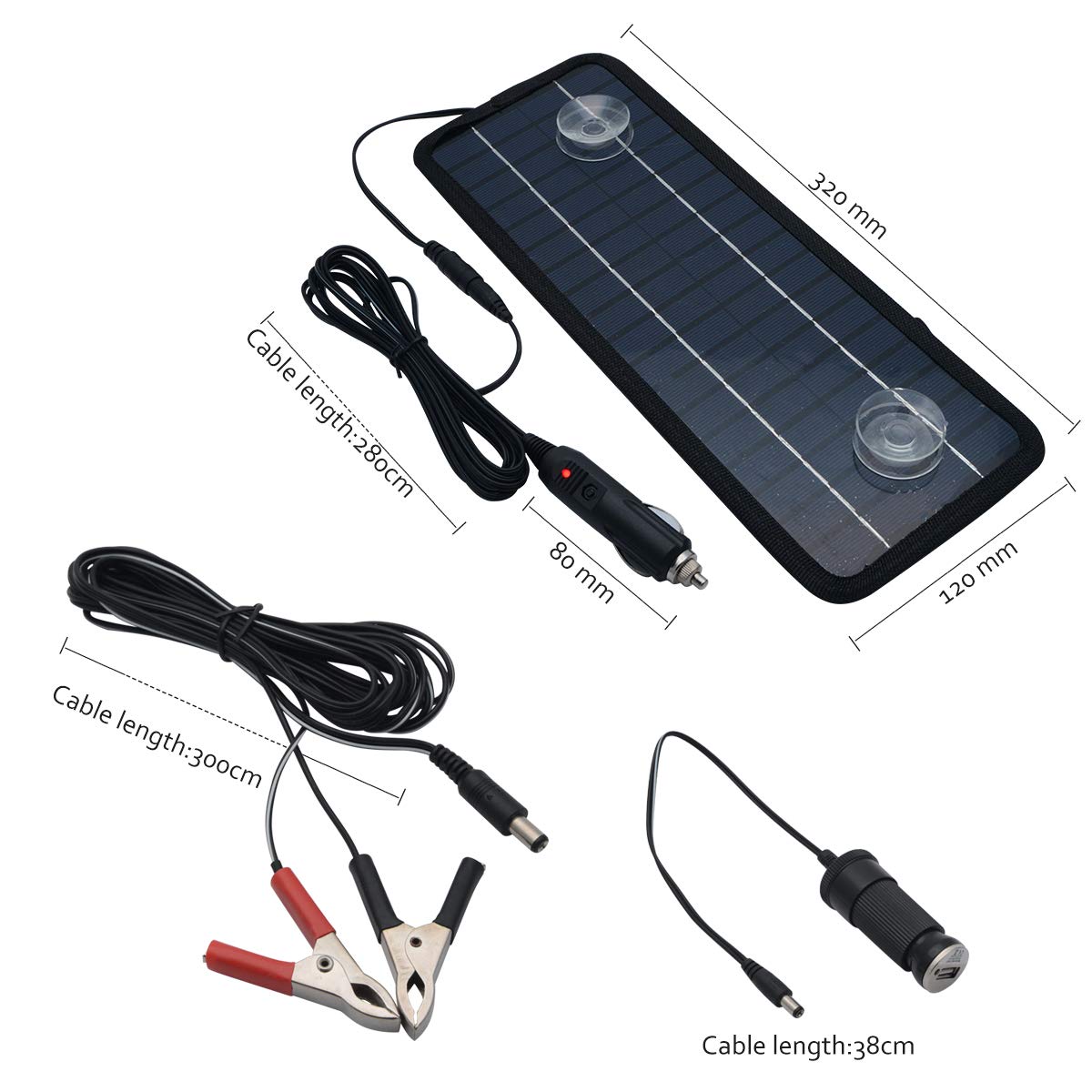12V 4.5W Solar Panel for Car Battery - Universal Waterproof Outdoor Solar Charger for RV, Boat, Camping & Emergency Power Supply