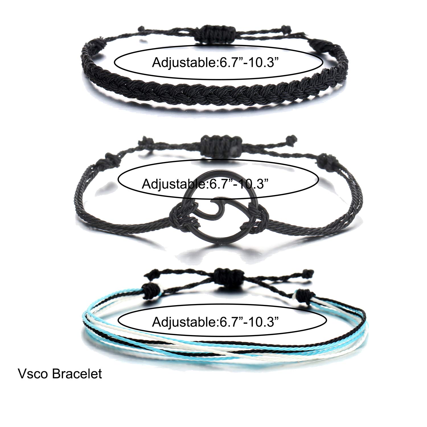 Boho Friendship Bracelets for Women - Adjustable Blue & Sunflower Beaded Bracelets, Stackable Surfer Beach Bracelets - Perfect for Summer, Gifts, Stocking Stuffers & Boho Style Accessories