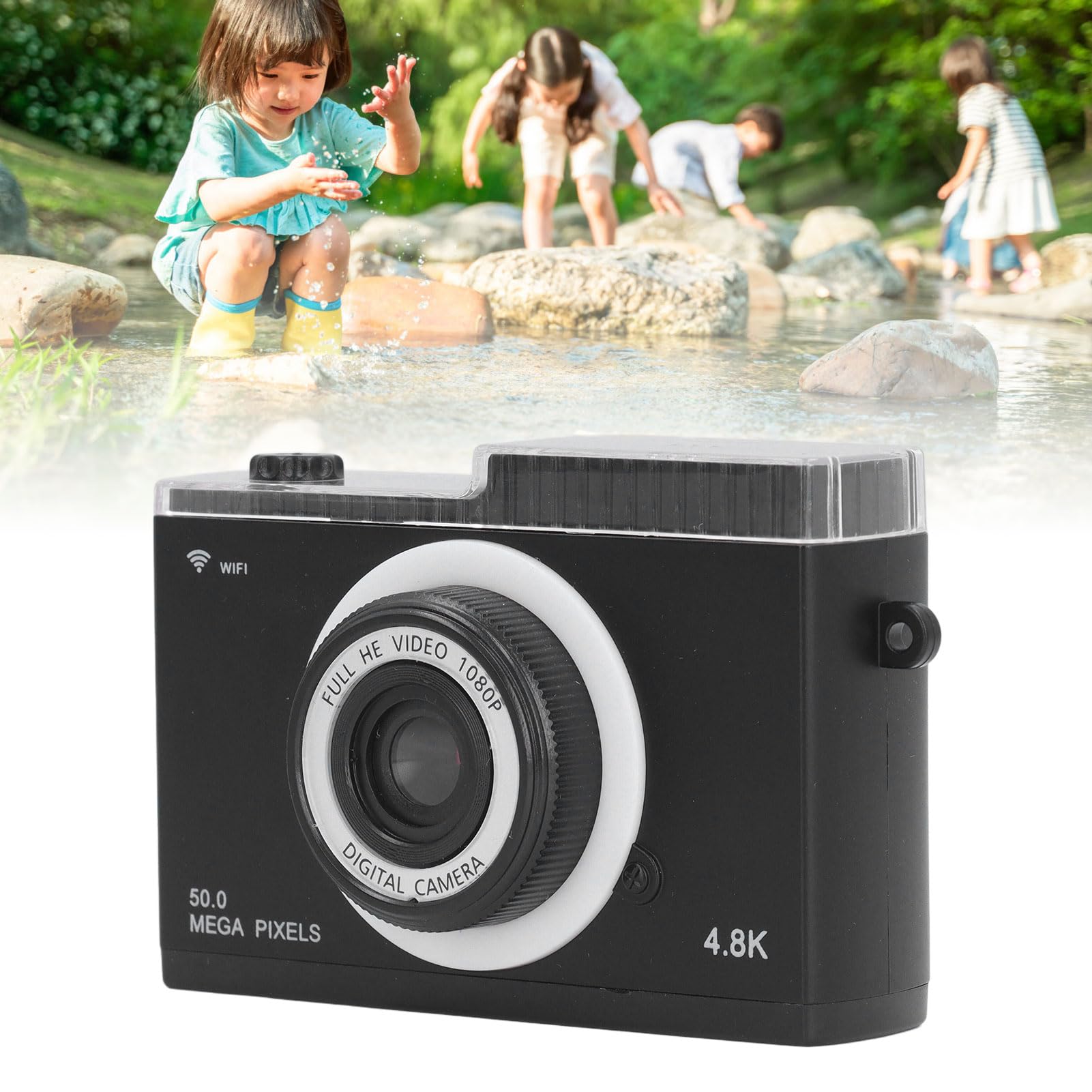 48MP Digital Camera with 8X Zoom & Anti-Shake - Dual Front/Rear Cameras, Beauty Filter, 2.4