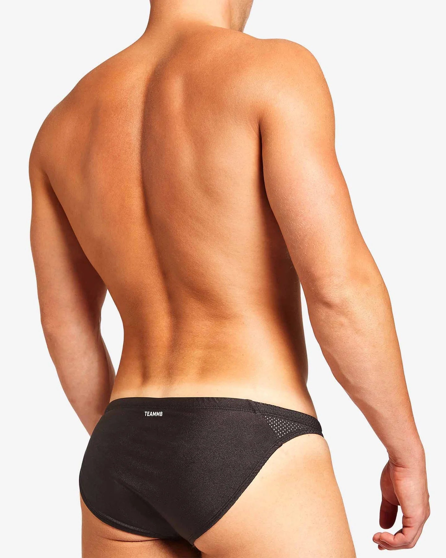 **Teamm8 Bass Mesh Swim Brief for Men - Black Quick-Dry Swimwear for Pool, Beach & Water Sports**