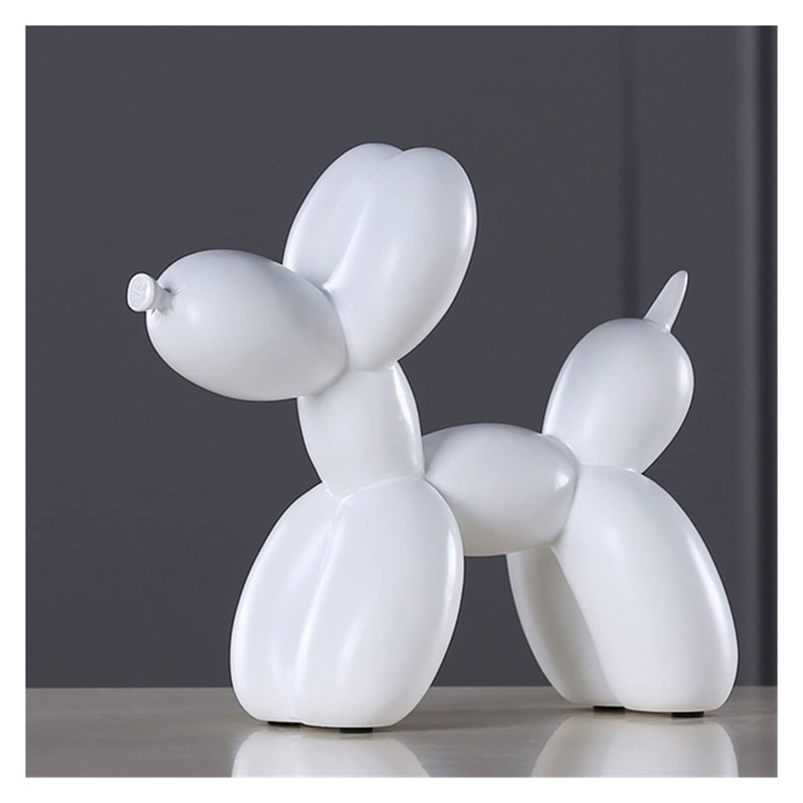 FIVENUM Resin Balloon Dog Sculpture - Modern Home Decor, Creative Gift Idea, Desktop Ornament in 8 Colors (White) - Perfect for Living Room Decor, Office Desk Accessories & Party Centerpieces