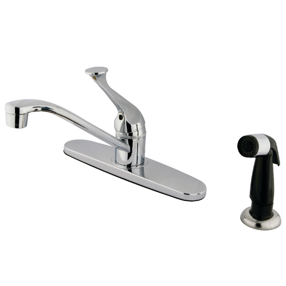 Kingston Brass KB572SN Chatham Single Handle Centerset Kitchen Faucet - Stainless Steel Finish, High Arc Spout for Modern Kitchens, Perfect for Washing Dishes and Filling Pots