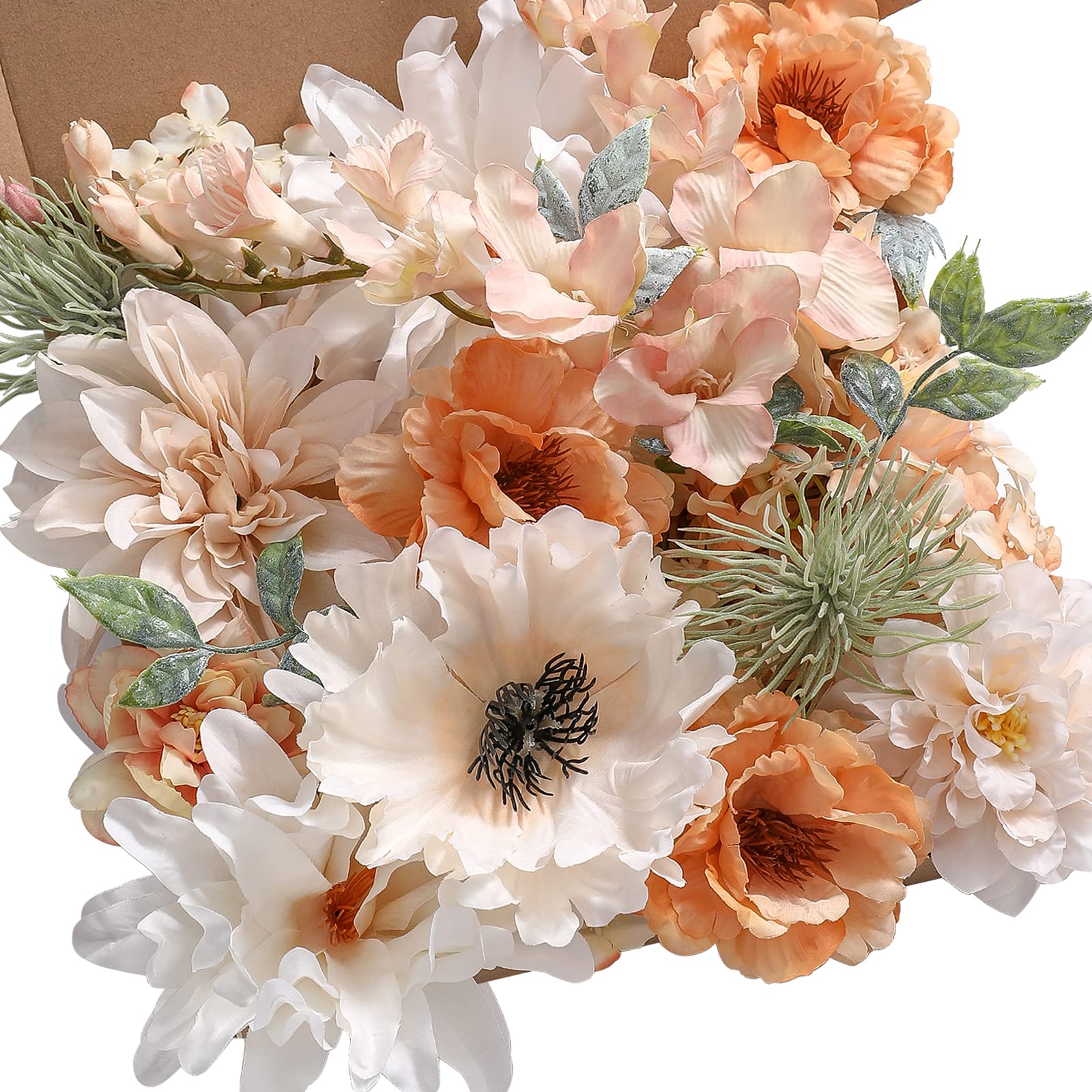 RUIDKUN Artificial Silk Dahlia Flowers with Stems - Bulk DIY Wedding Bouquets, Table Centerpieces, Home Decor for Baby Showers, Parties & Mantle Arrangements | Perfect for Wedding, Home & Event Decorations