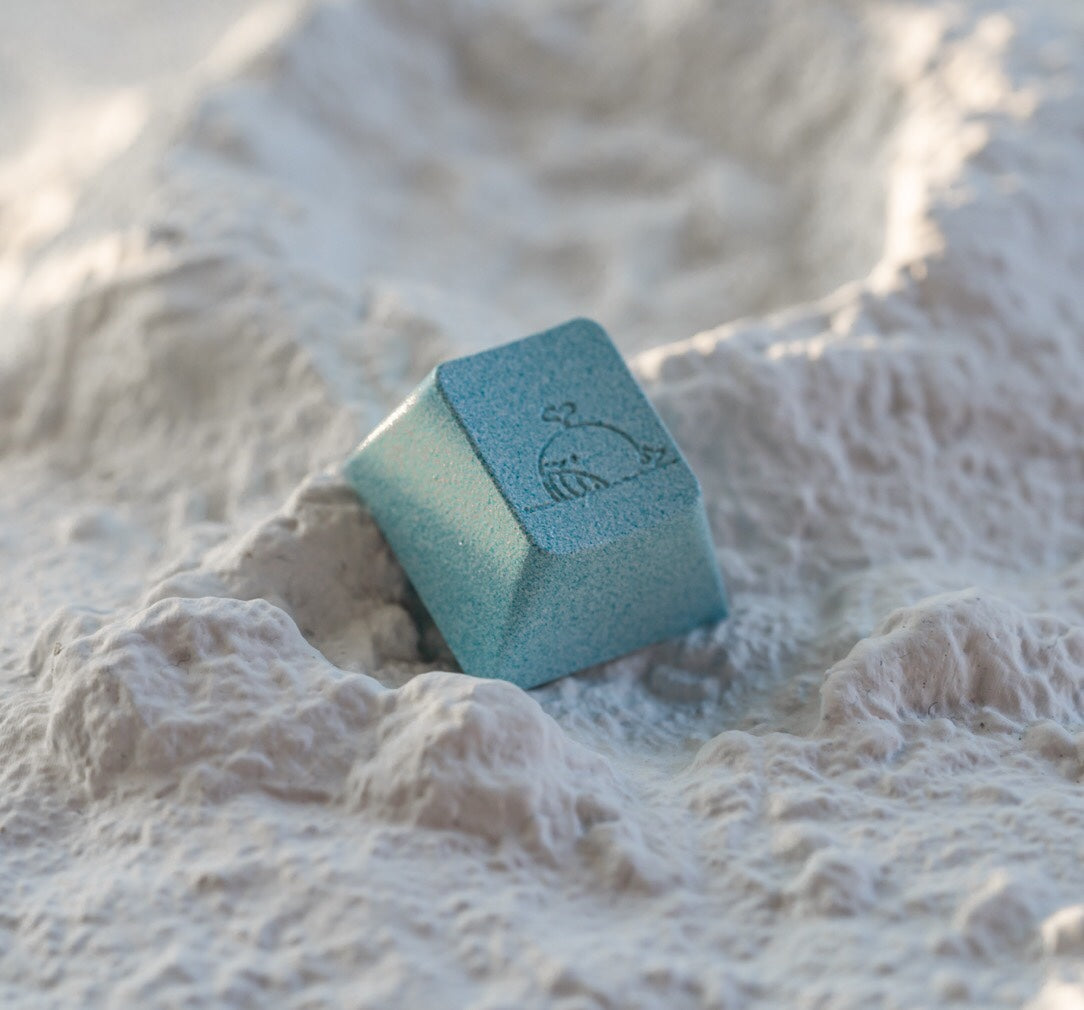 Premium Aluminum Alloy CNC Keycaps - Minimalist Whale Spray Design, Personalized Anodized Metal Keycaps for Mechanical Keyboards | Perfect for Gaming, Typing & Custom Keyboard Builds
