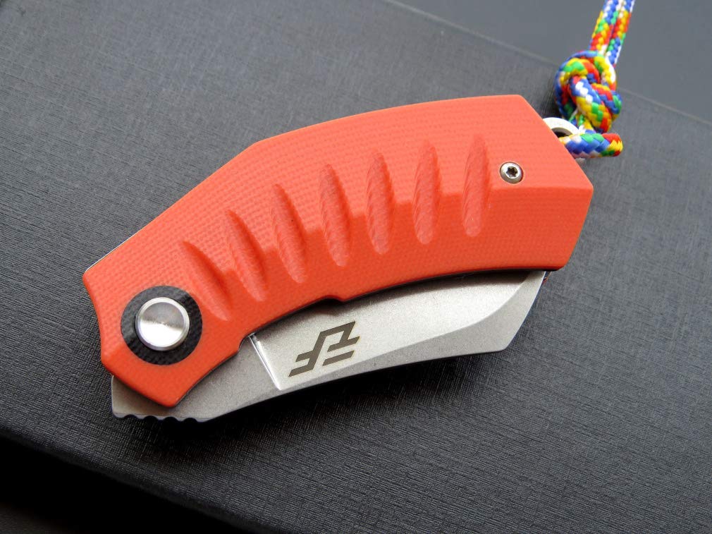 Eafengrow EF85 Folding Pocket Knife - D2 Steel Blade with Stone Wash Finish, G10 Handle, Ball Bearing Flipper & Clip - Perfect for Outdoor Camping, Survival & Everyday Carry (EDC) - Orange