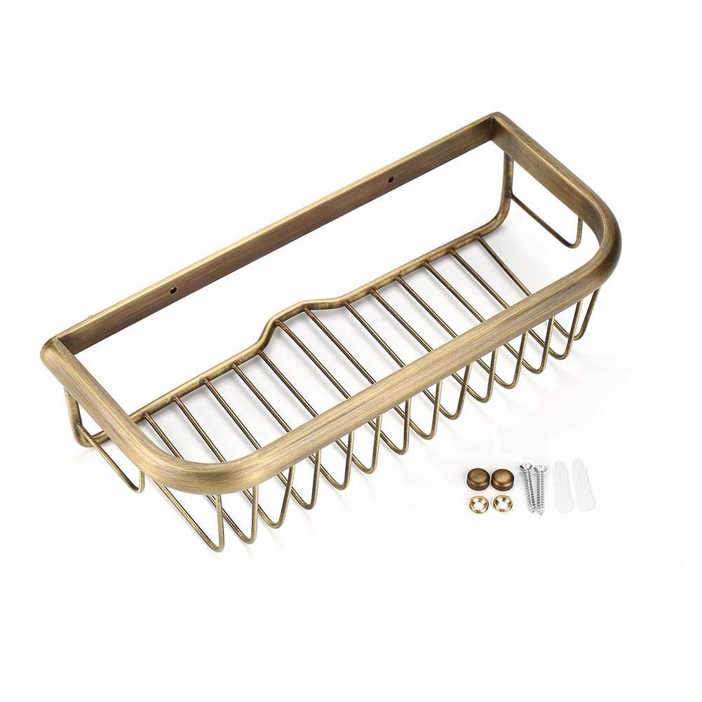 Yosoo Solid Copper Bathroom Shelf - 30cm Wall Mounted Shower Basket for Shampoo & Bath Storage | Rustproof & Durable Bathroom Organizer for Showers, Vanities & Spa Areas