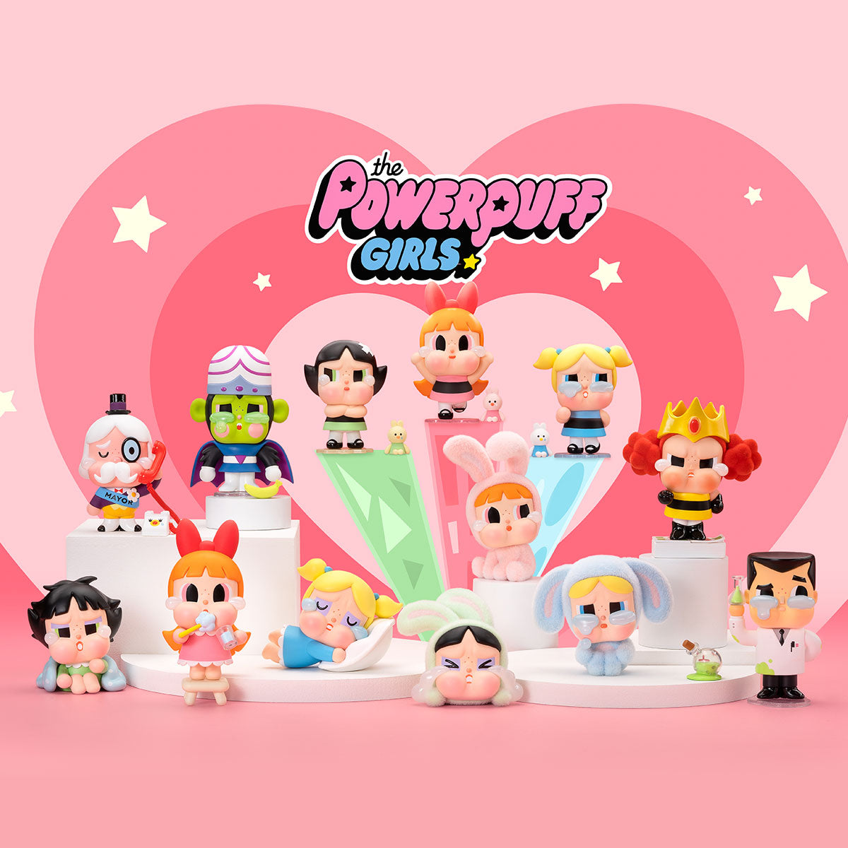 Crybaby x Powerpuff Girls Collectible Action Figure Set - 12-Piece Display for Anime Fans | Perfect for Home Decor, Office Display & Gift Giving