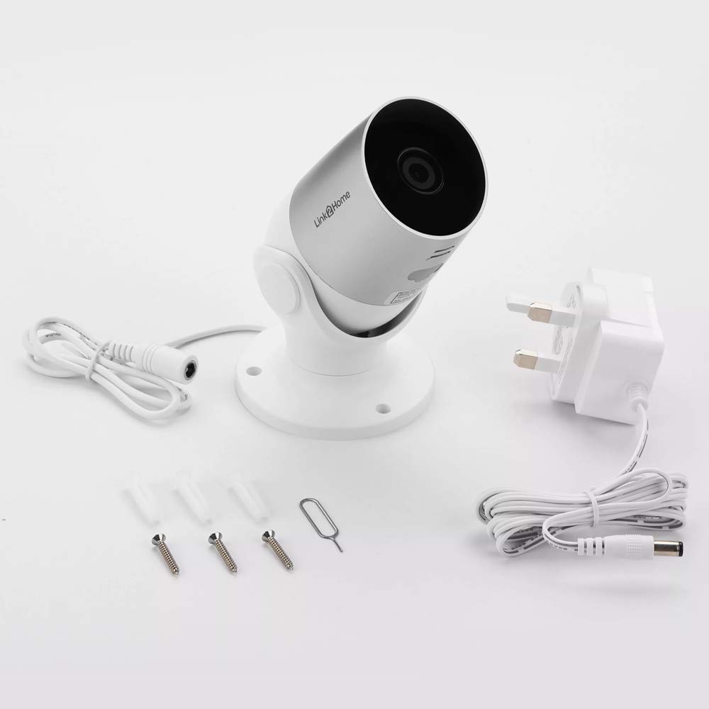 Link2Home WiFi Outdoor Weatherproof Security Camera - HD 1080P Night Vision, Motion Detection, No Hub Required, Silver - Ideal for Home Surveillance, CCTV Monitoring, and Property Protection