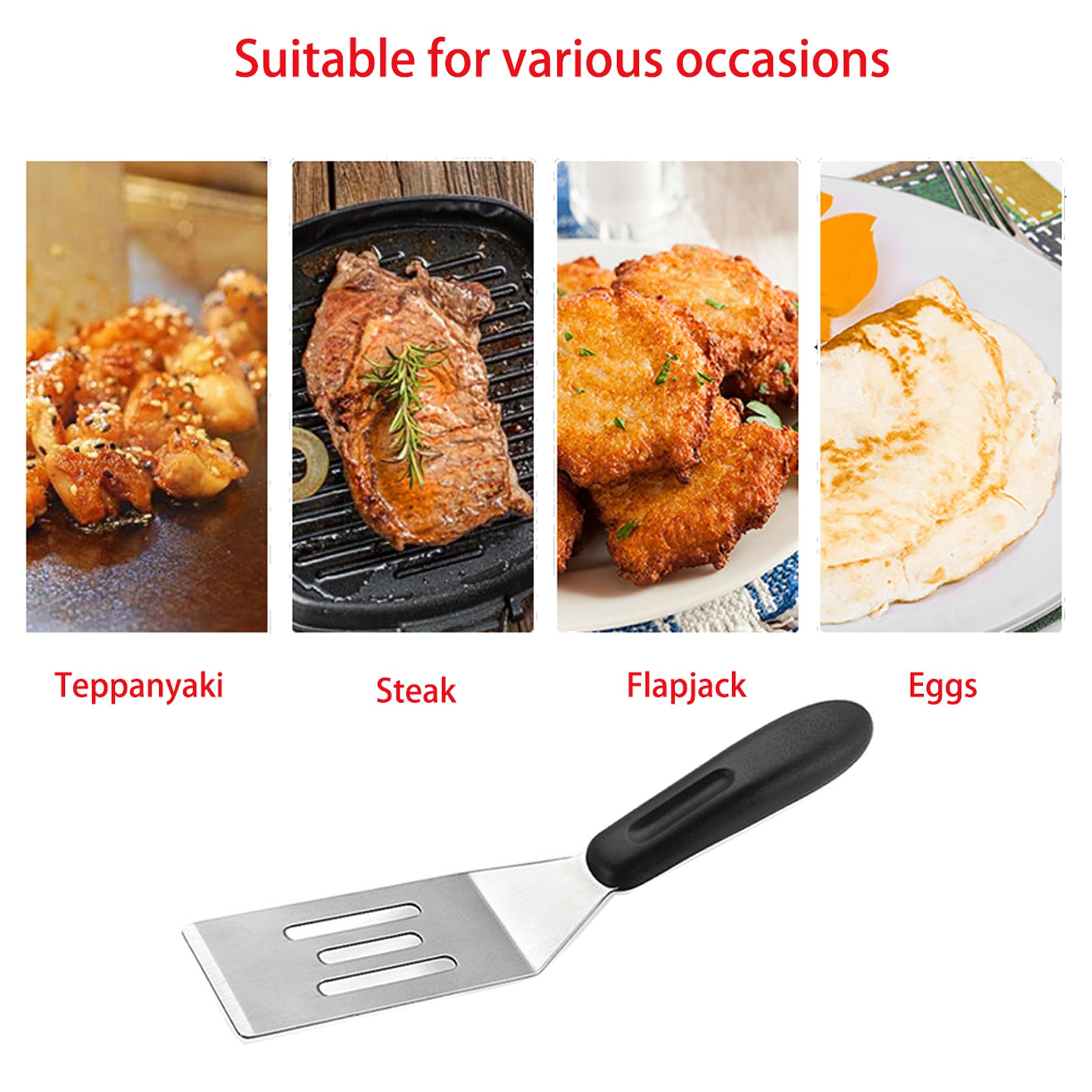 Premium Mini Metal Spatula for Cooking - Small Kitchen Spatula for Cast Iron Skillets, Perfect for Flipping Steaks, Eggs, Brownies & Cookies | Ideal for Baking, Grilling & Camping Use