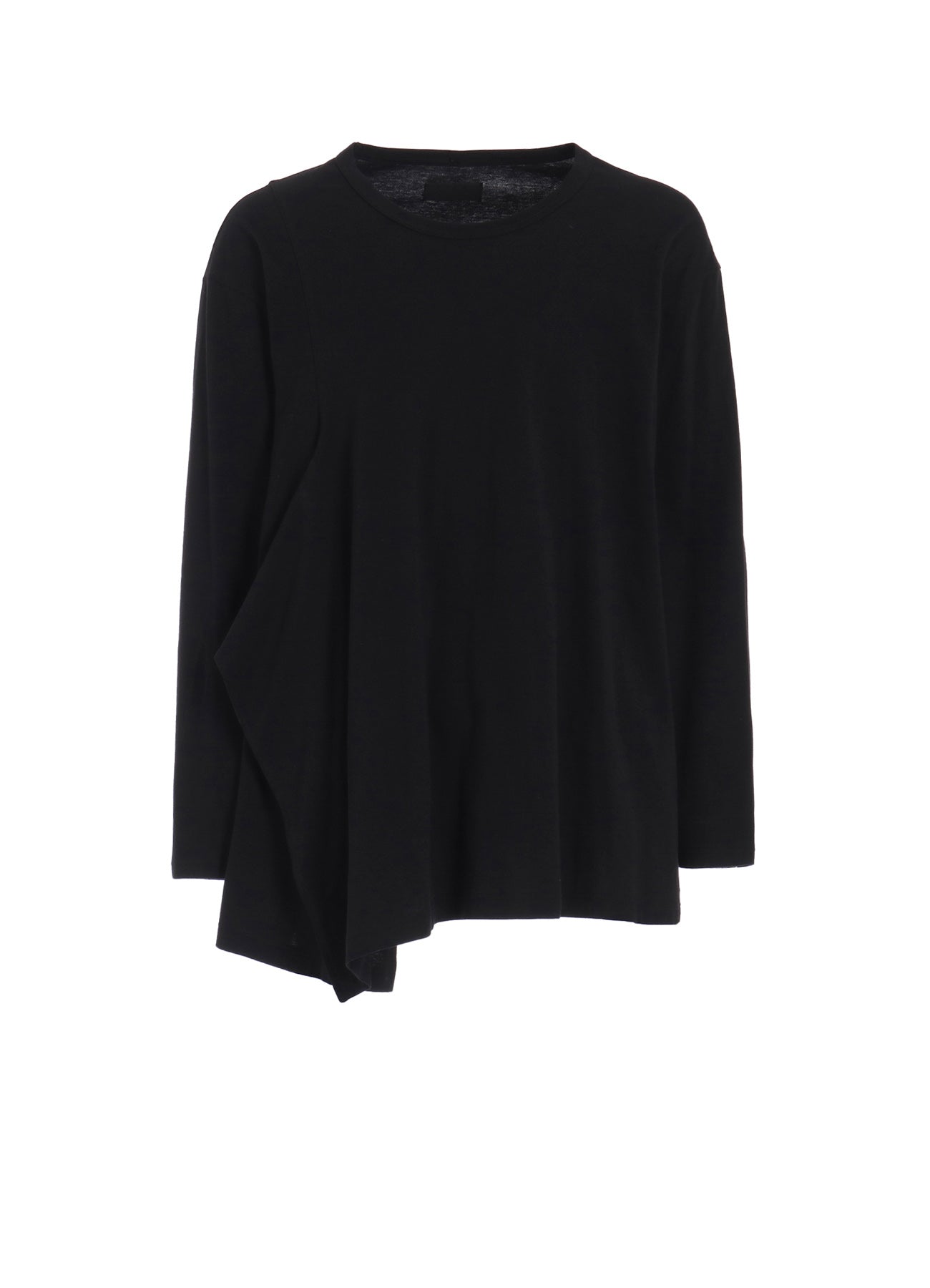 Soft Cotton Jersey Fabric Long Sleeve Draped T-Shirt for Women - Comfortable Casual Wear for Everyday Outfits & Layering