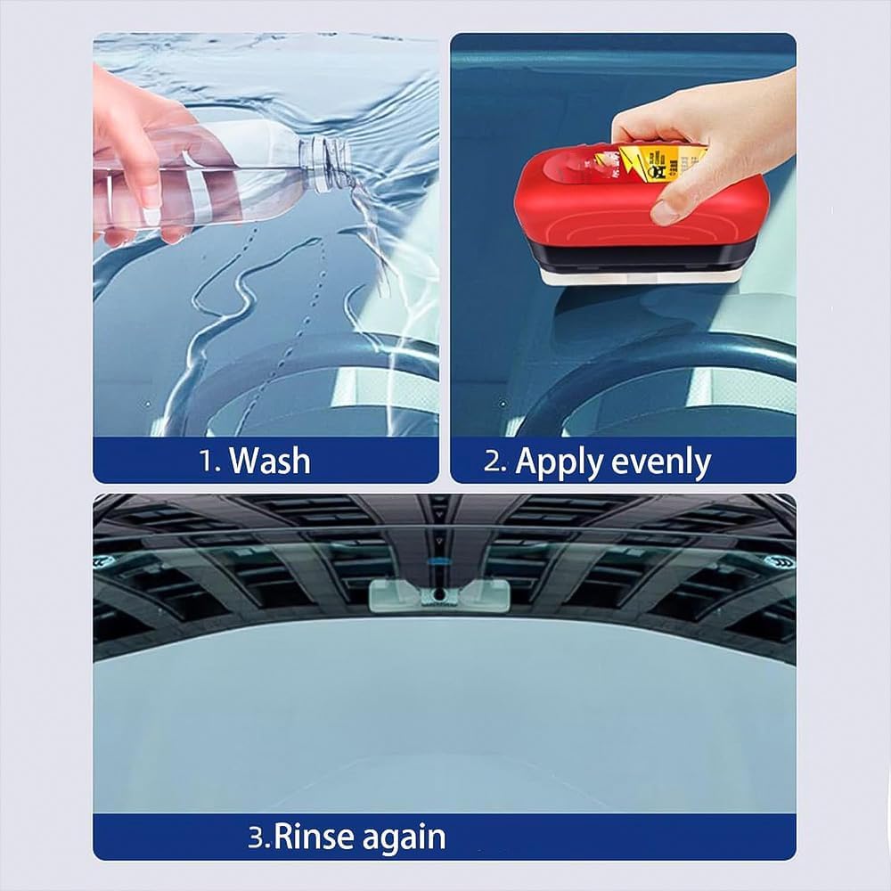 2024 New ClearDrive Windshield Cleaner Kit - 3Pcs Automotive Oil Film Remover Brush & Glass Cleaning Board for Car Windshields & Windows - Perfect for DIY Car Detailing & Professional Auto Cleaning