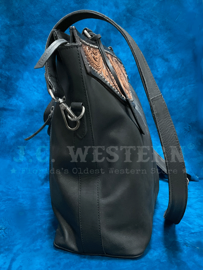Nocona Women's Stacey Style Conceal Carry Tote Bag - Black Leather Purse for Everyday Use, Work & Travel | Handbag with Hidden Gun Compartment