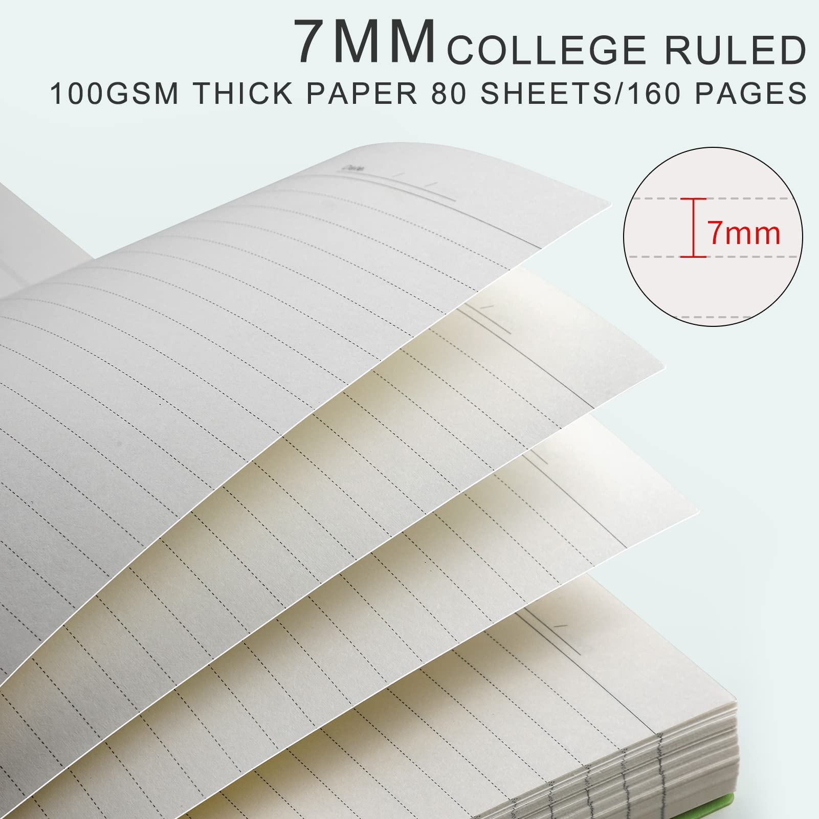 AHGXG Spiral Notebook 4-Pack - College Ruled B5 Notebooks 7.6