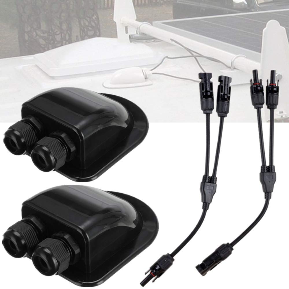 RV Solar Cable Entry Gland Box & Y Connector Kit for Marine, Boat, Caravan - Waterproof Solar Accessories