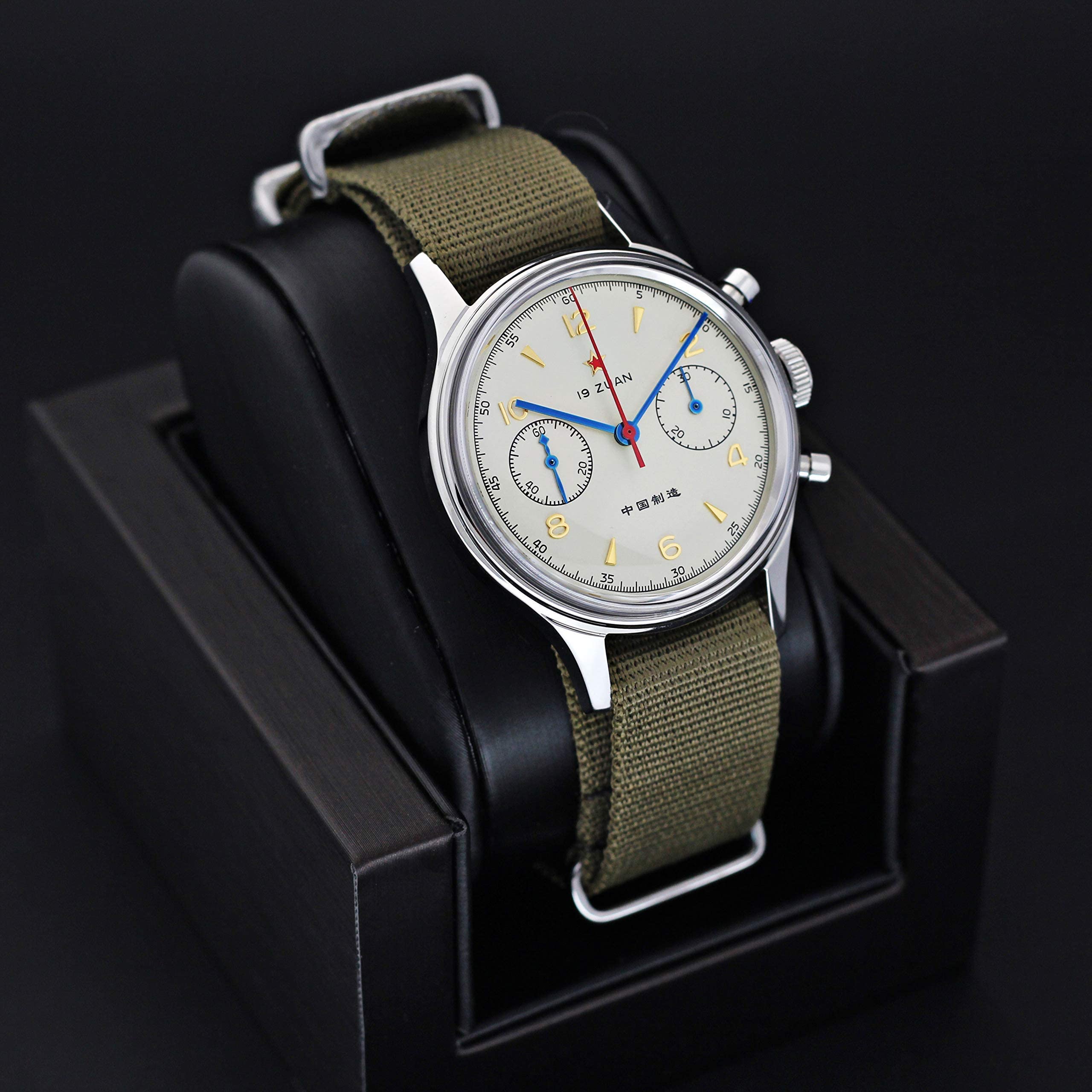 SEAKOSS Original 1963 Men's 38mm Pilot Chronograph Watch with ST1901 Mechanical Movement - Stainless Steel Case, Acrylic Domed Crystal - Vintage Military Style Dress Watch for Casual Wear, Business Attire & Aviation Enthusiasts