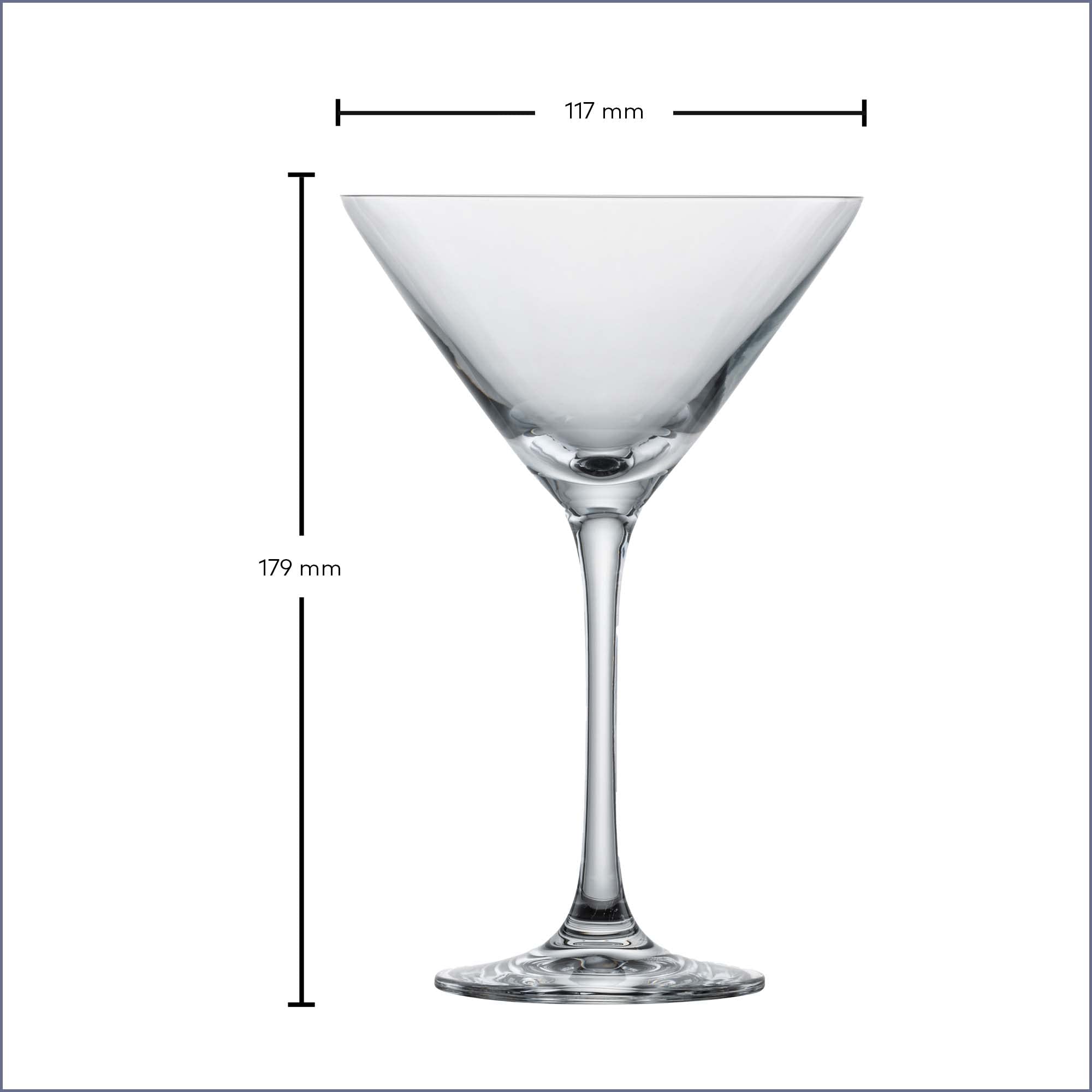 Premium Schott Zwiesel CC685 Classico Martini Glasses Set - 6 Pack (270mL Each) - Crystal Clear Cocktail Glasses for Martinis, Cosmopolitans & Elegant Home Bar Entertaining