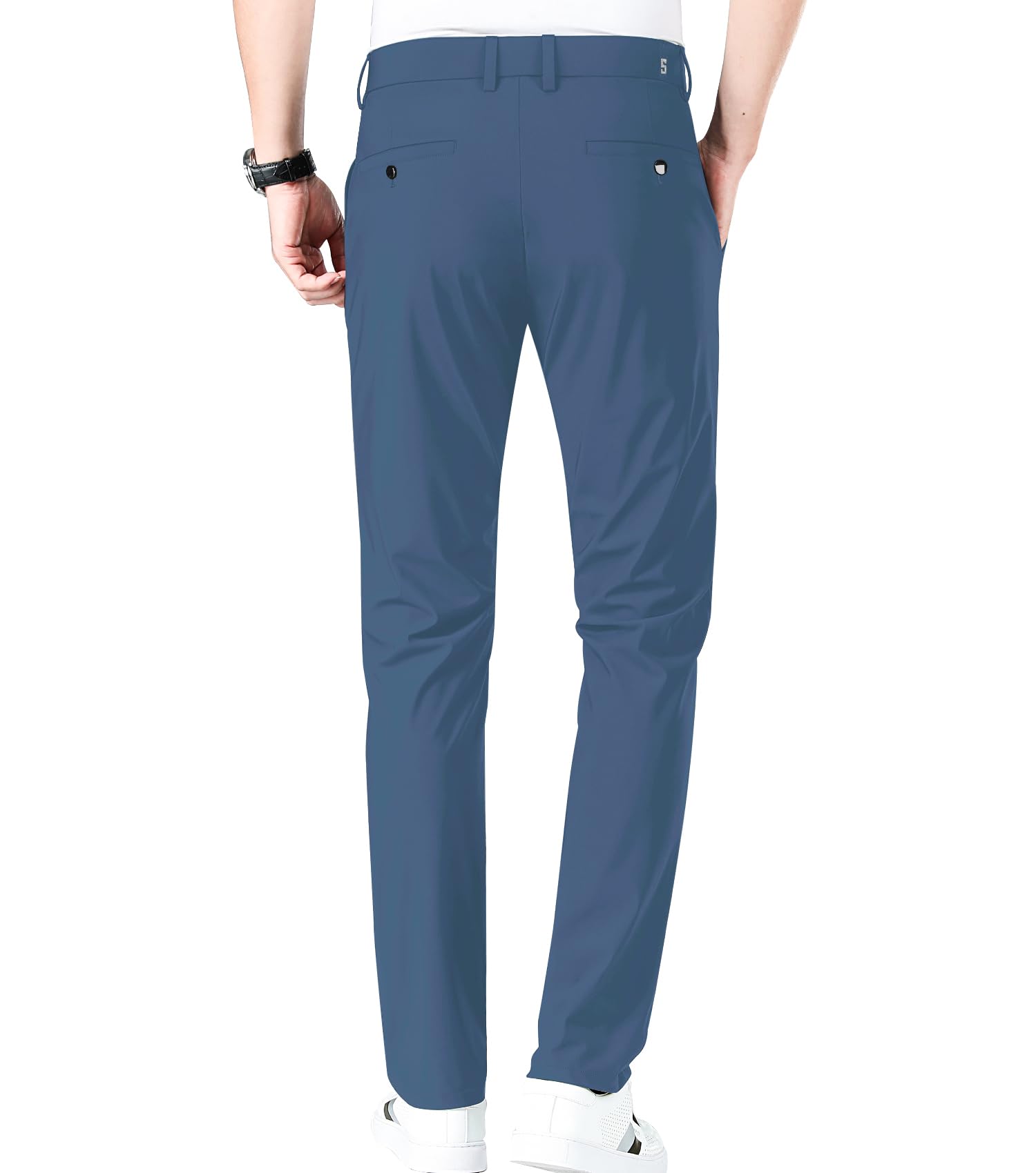 LUSHENUNI Men's Slim Fit Stretch Golf Pants - Breathable Ice Silk Dress Pants with Adjustable Waistband | Perfect for Golfing, Office Wear & Business Casual Outfits