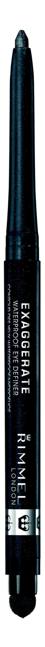 Rimmel London Exaggerate Waterproof Eye Definer Eyeliner - Highly Pigmented, Long-Wearing, Smudge Proof with Built-In Smudger - 264 Earl Grey (0.01oz) - Perfect for Everyday Makeup & Dramatic Eye Looks