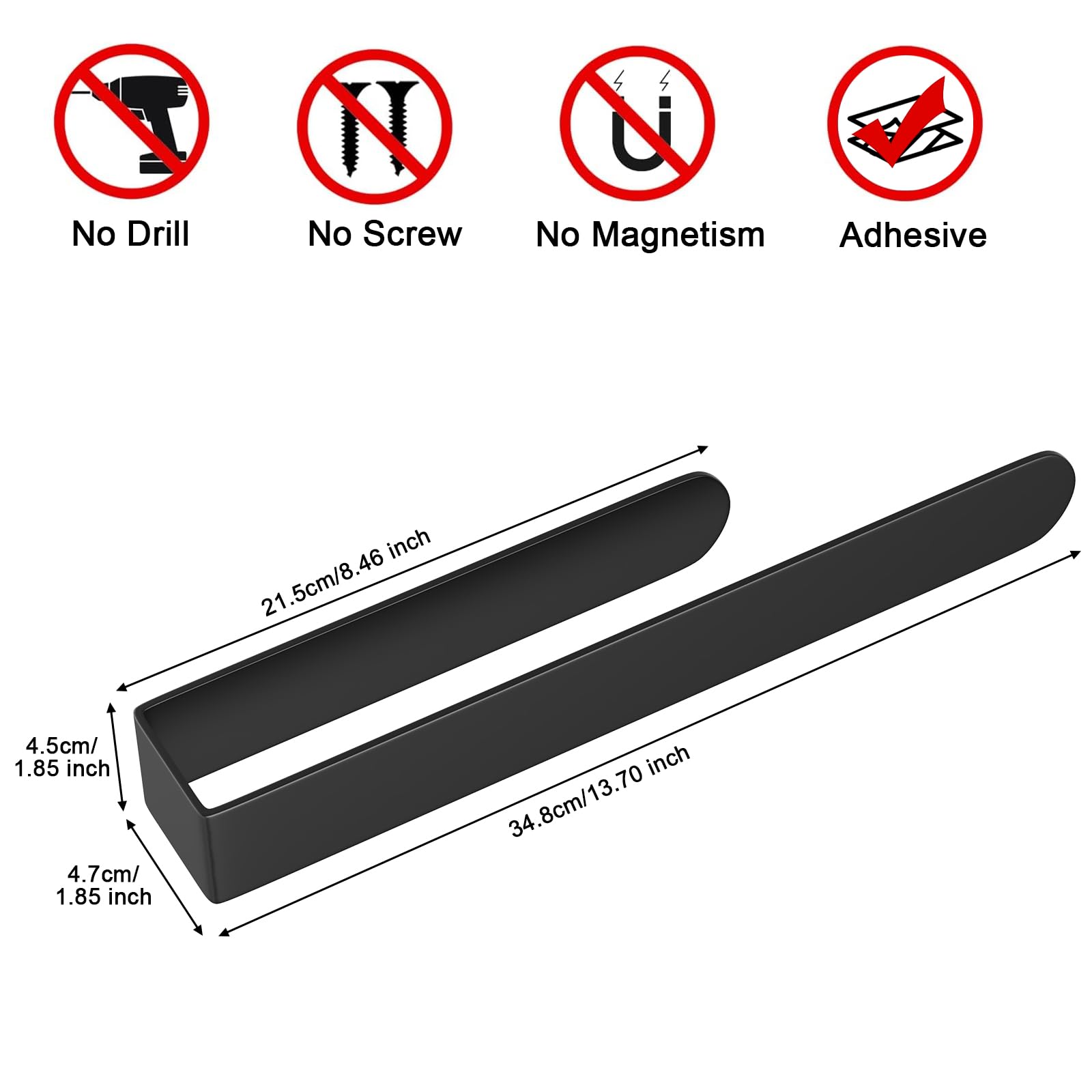 HUFEEOH Self-Adhesive Hand Towel Holder - Sturdy Bathroom & Kitchen Towel Hanger, No Drill Wall Mount Towel Bar for Cabinets (Perfect for Small Spaces, RVs, Dorms)