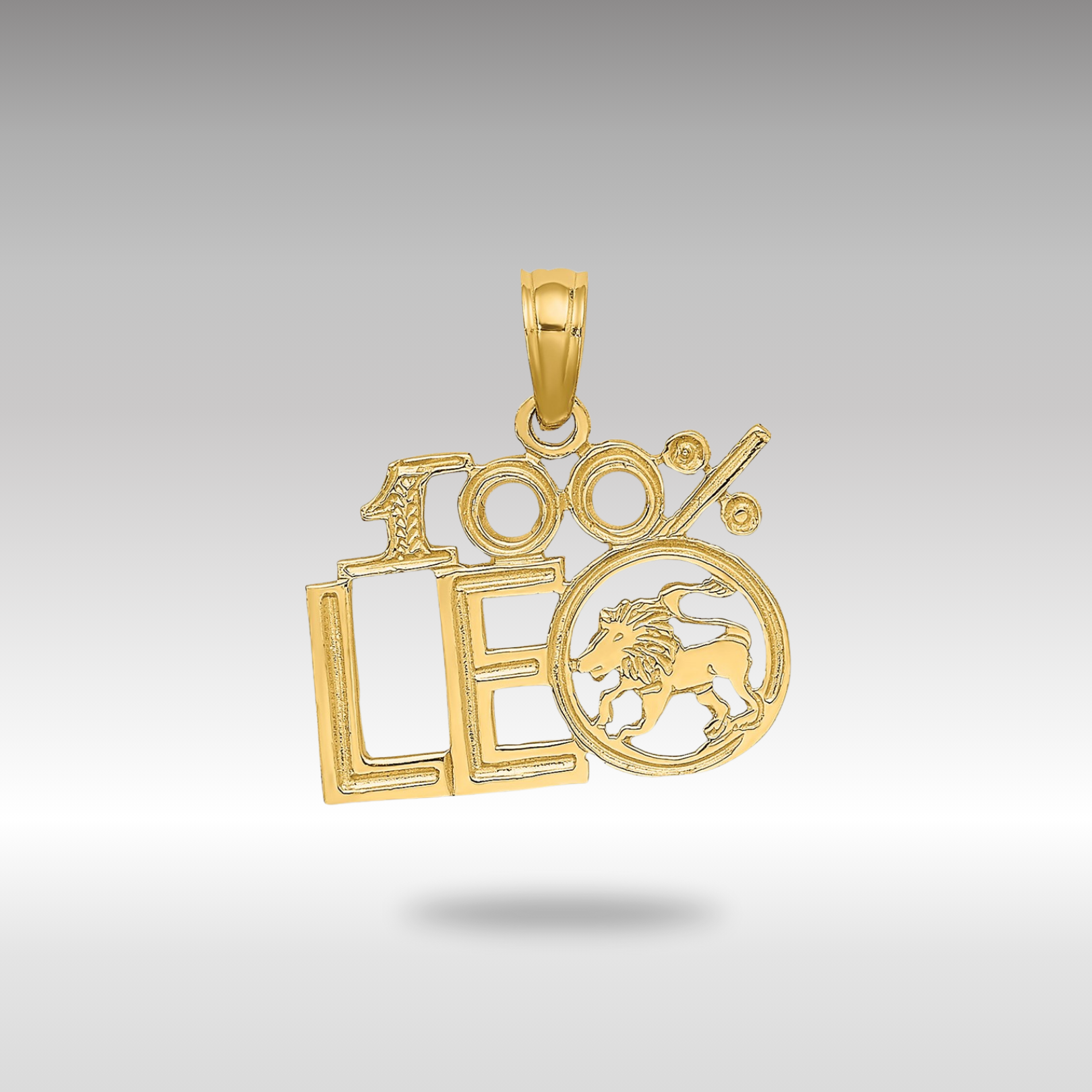 100% Gold LEO Lion Small Zodiac Charm Pendant - Model D4058 for Necklace Jewelry & Astrology Gifts